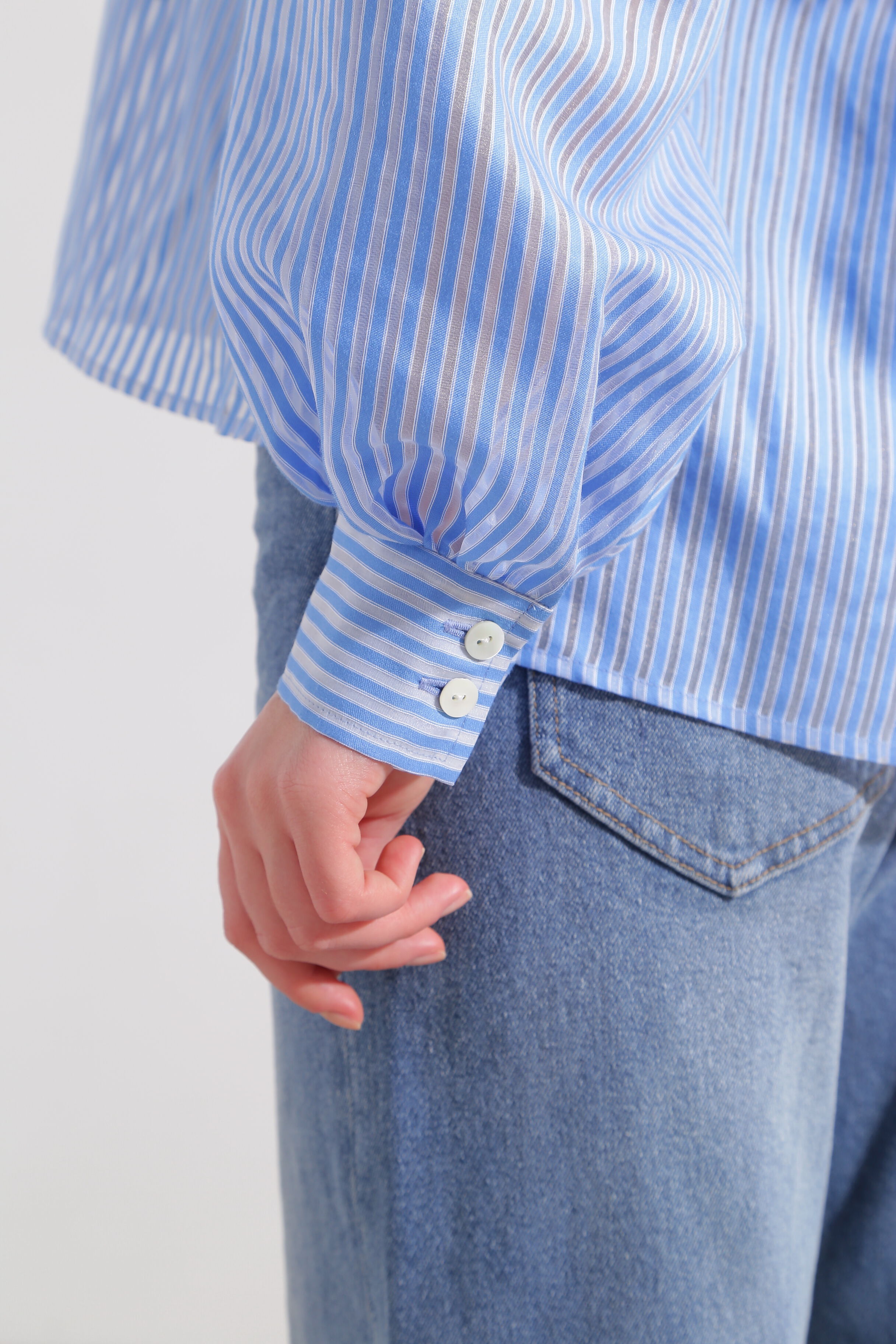  「◆シアーストライプギャザーブラウス」|シャツ・ブラウス|