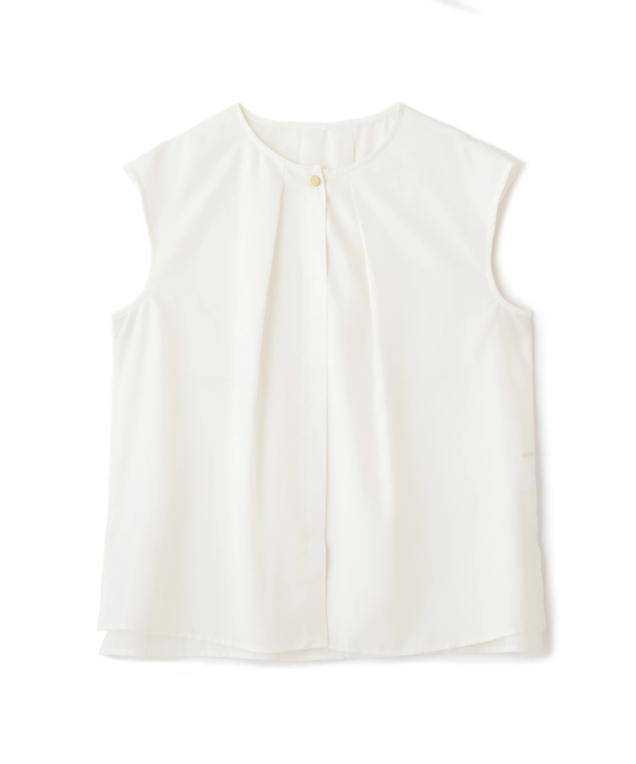  「メタルボタンクルーネックタックブラウス」|シャツ・ブラウス|