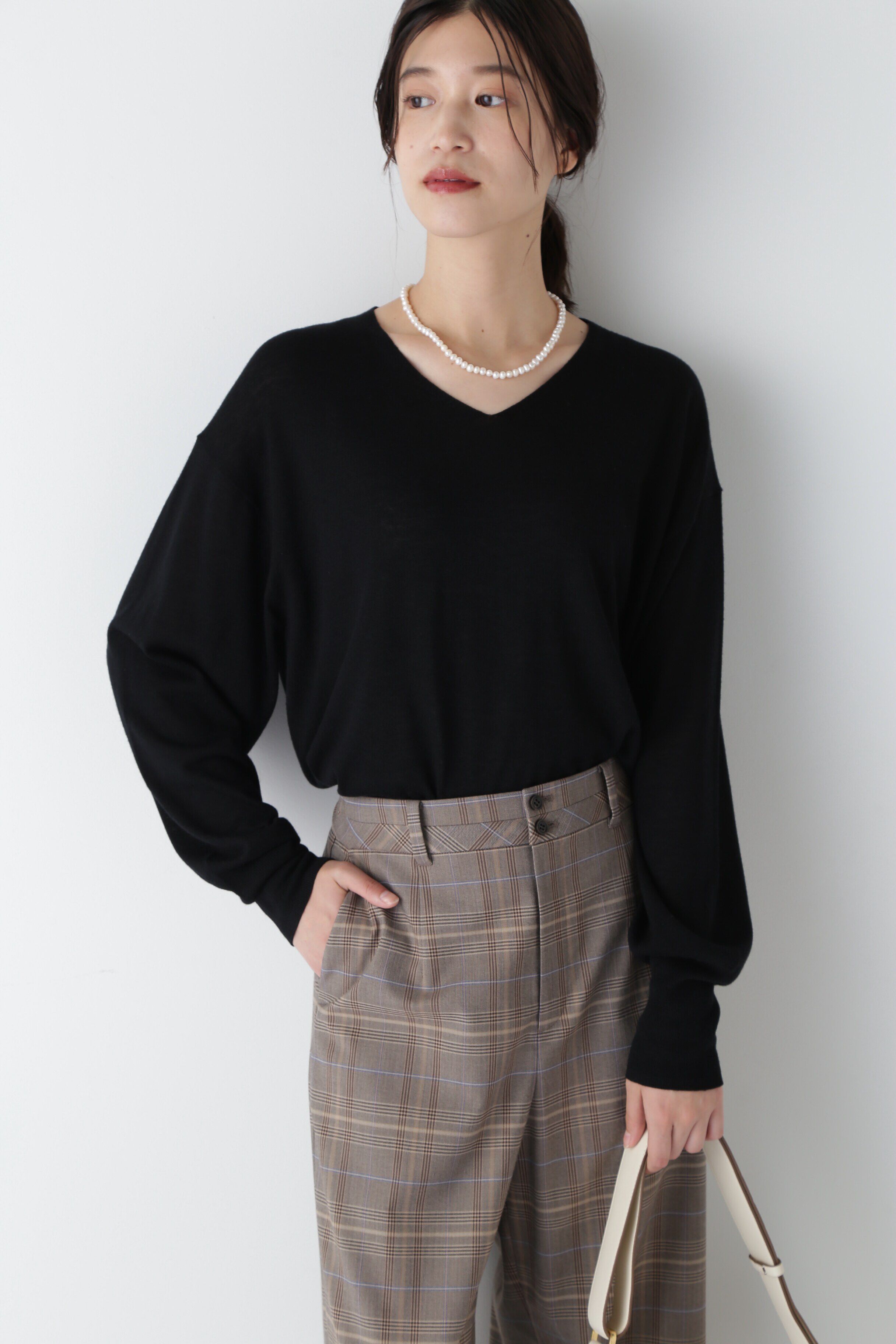  「◆ベーシックVネックプルオーバー」|ニット・セーター|ネイビー