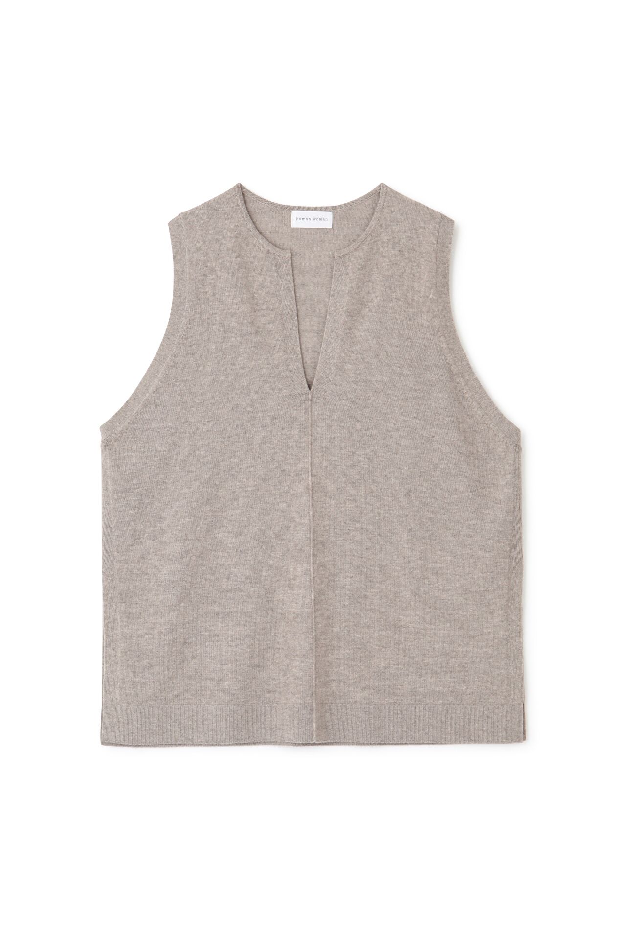  「◆キーネックミドル丈ニットベスト」|ニット・セーター|