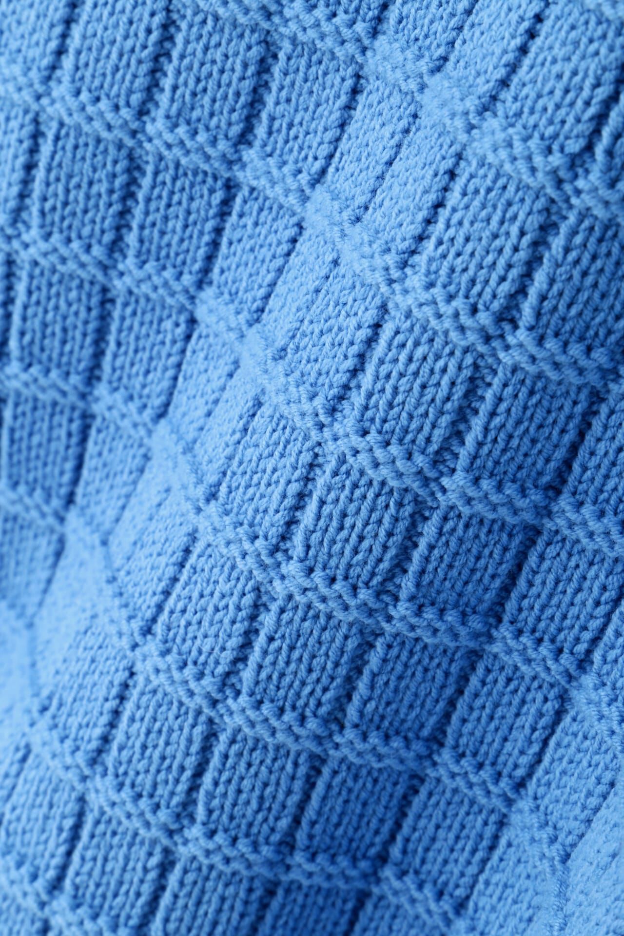  「◆【ウォッシャブル】バルキーコットン混リンクス柄ポロプルオーバー」|ニット・セーター|