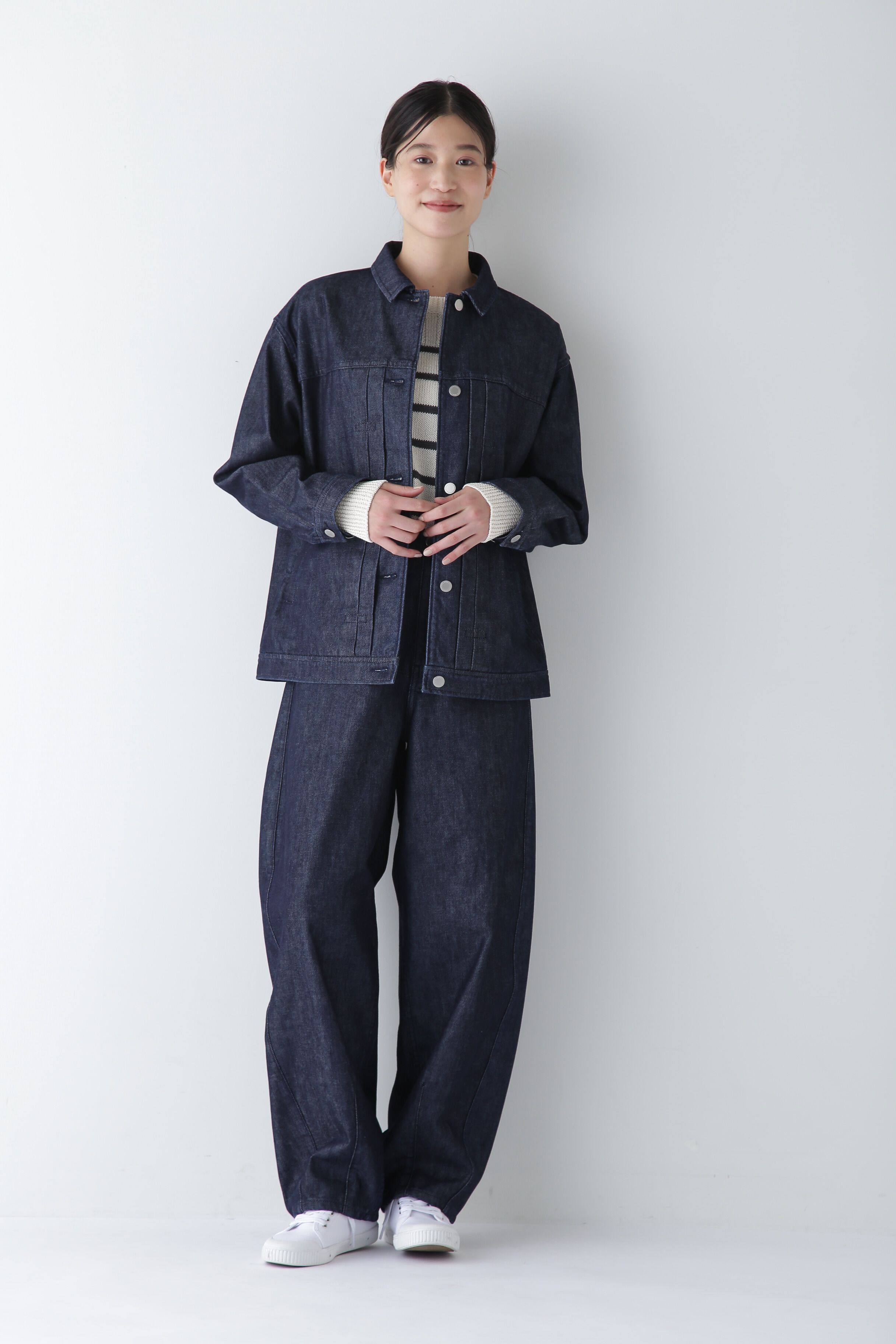  「◆【ウォッシャブル】ギマコットン編地コンビプルオーバー」|ニット・セーター|