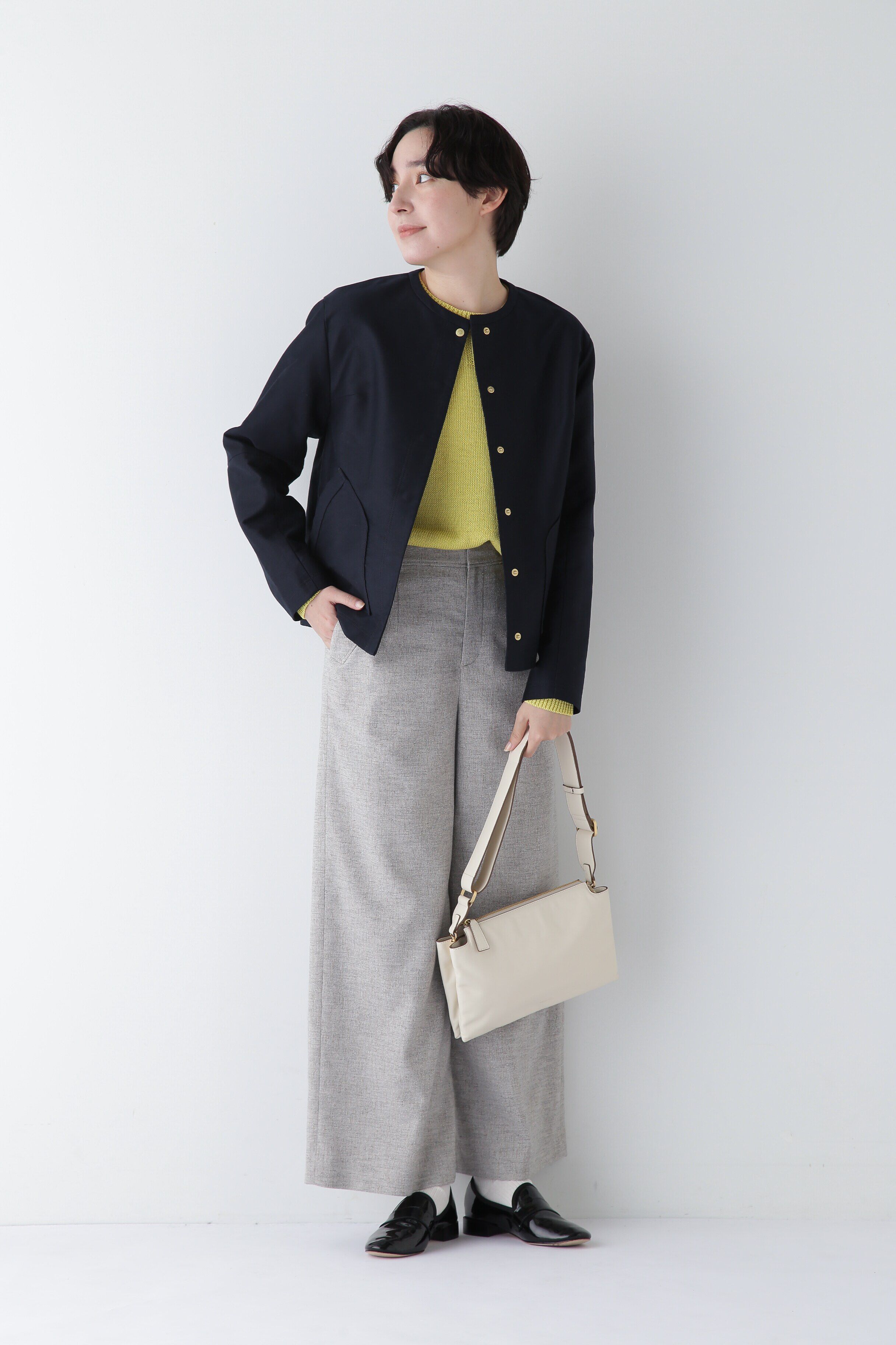  「◆【ウォッシャブル】ギマコットン編地コンビプルオーバー」|ニット・セーター|