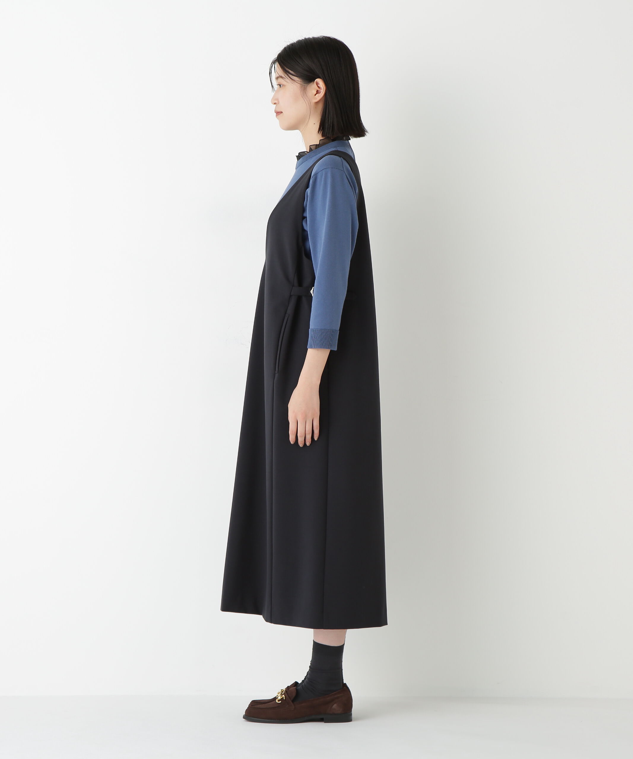  「◆ストレッチポンチＶネックジャンパースカート」|ワンピース|