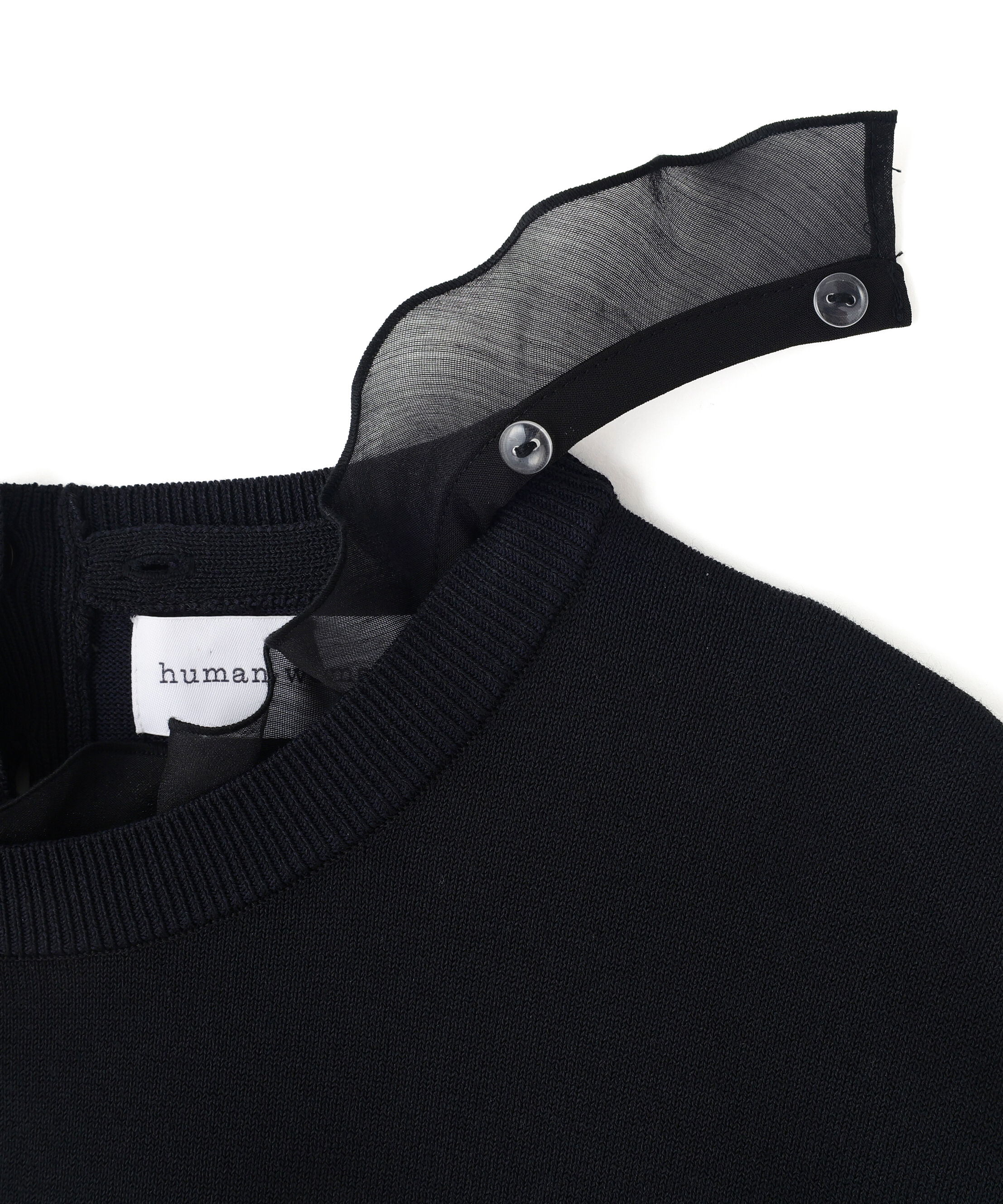  「◆綿ポリエステル取外し衿付プルオーバー」|ニット・セーター|