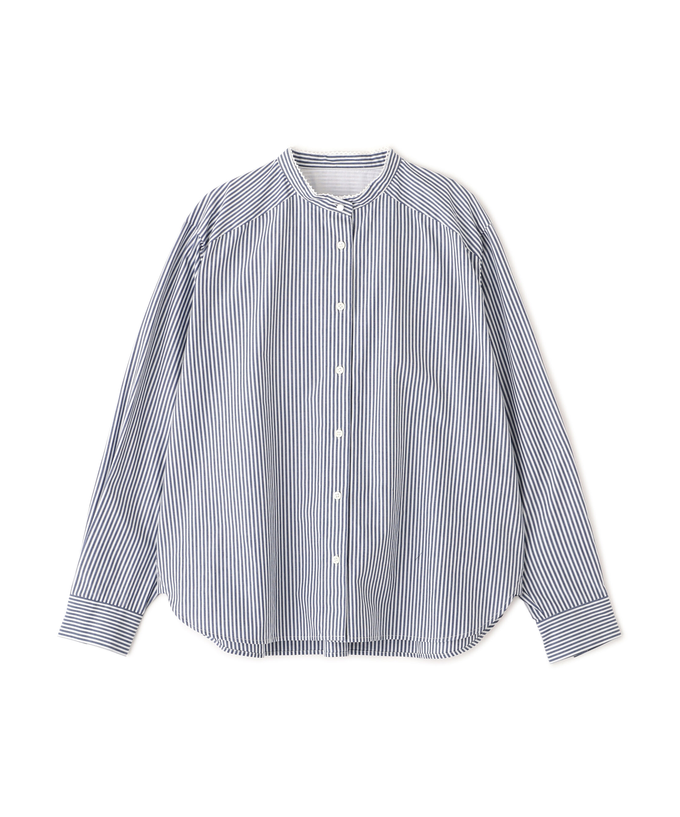  「◆ドビーストライプレースカラーブラウス」|シャツ・ブラウス|