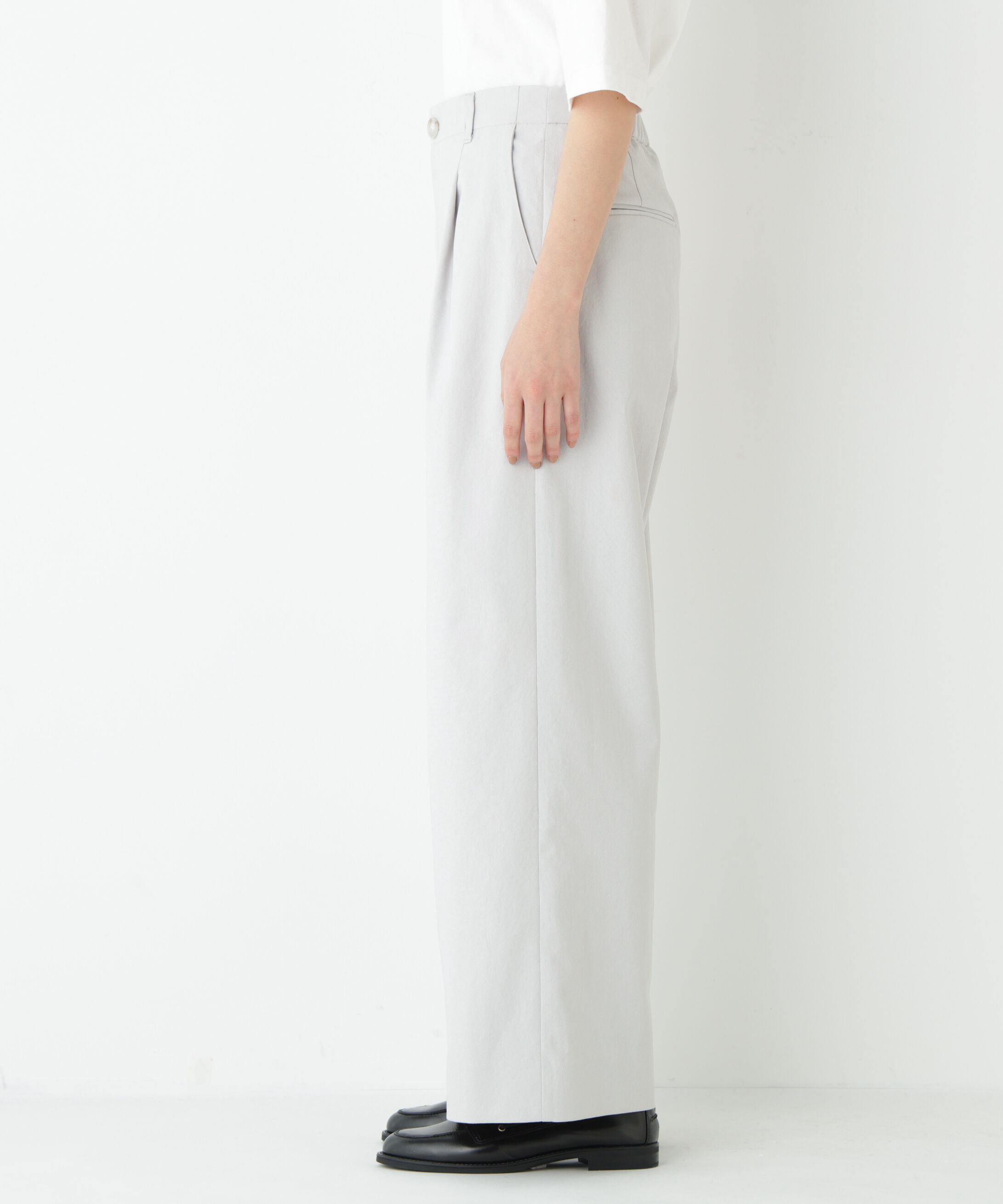  「◆麻調合繊タックセミワイドパンツ」|その他|