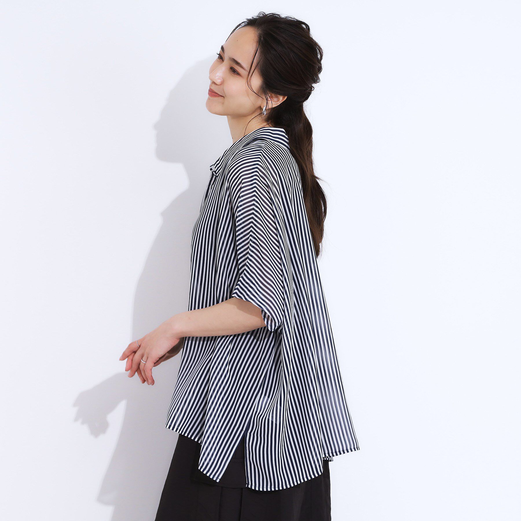 SHOO･LA･RUE「大人のシアー感 ゆるさらポンチョシャツ」|シャツ・ブラウス|