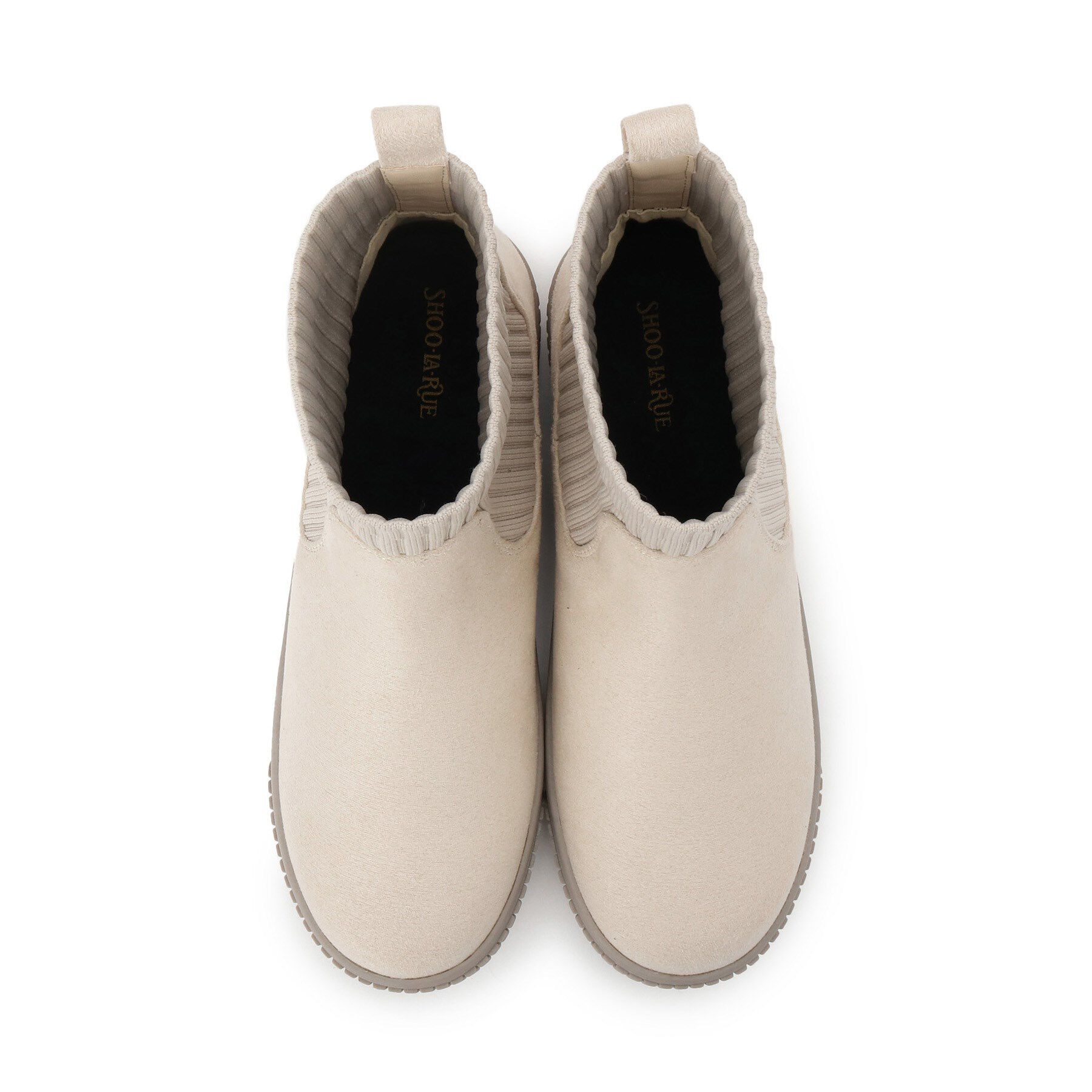 SHOO･LA･RUE「【撥水/低反発クッション】すっぽりラクラク はきぐちニットブーツ」|ショートブーツ|