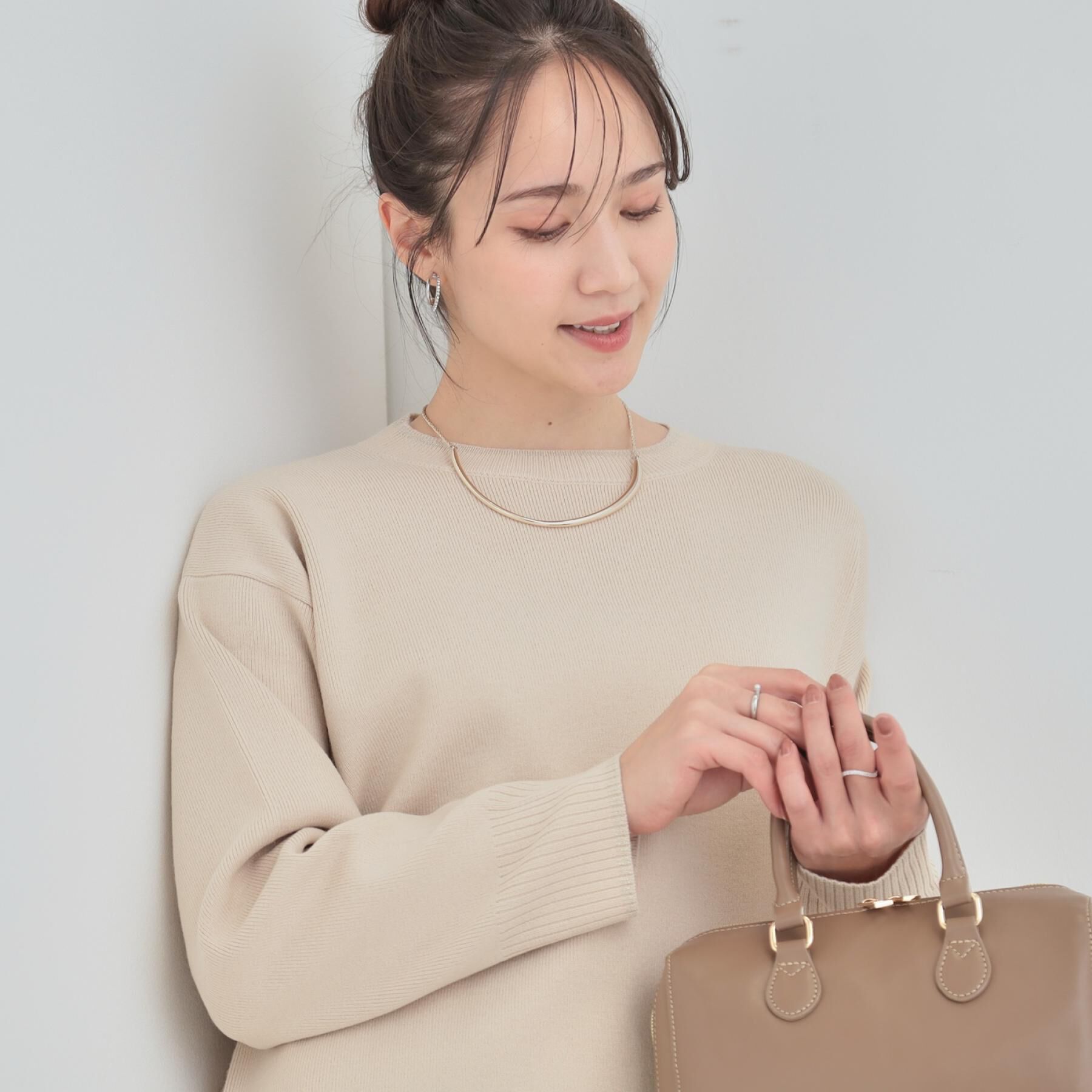 SHOO･LA･RUE「【洗濯機可/セットアップ可/毛玉になりにくい】ラメ使いで女性らしさをプラス クルーネックニット」|ニット・セーター|