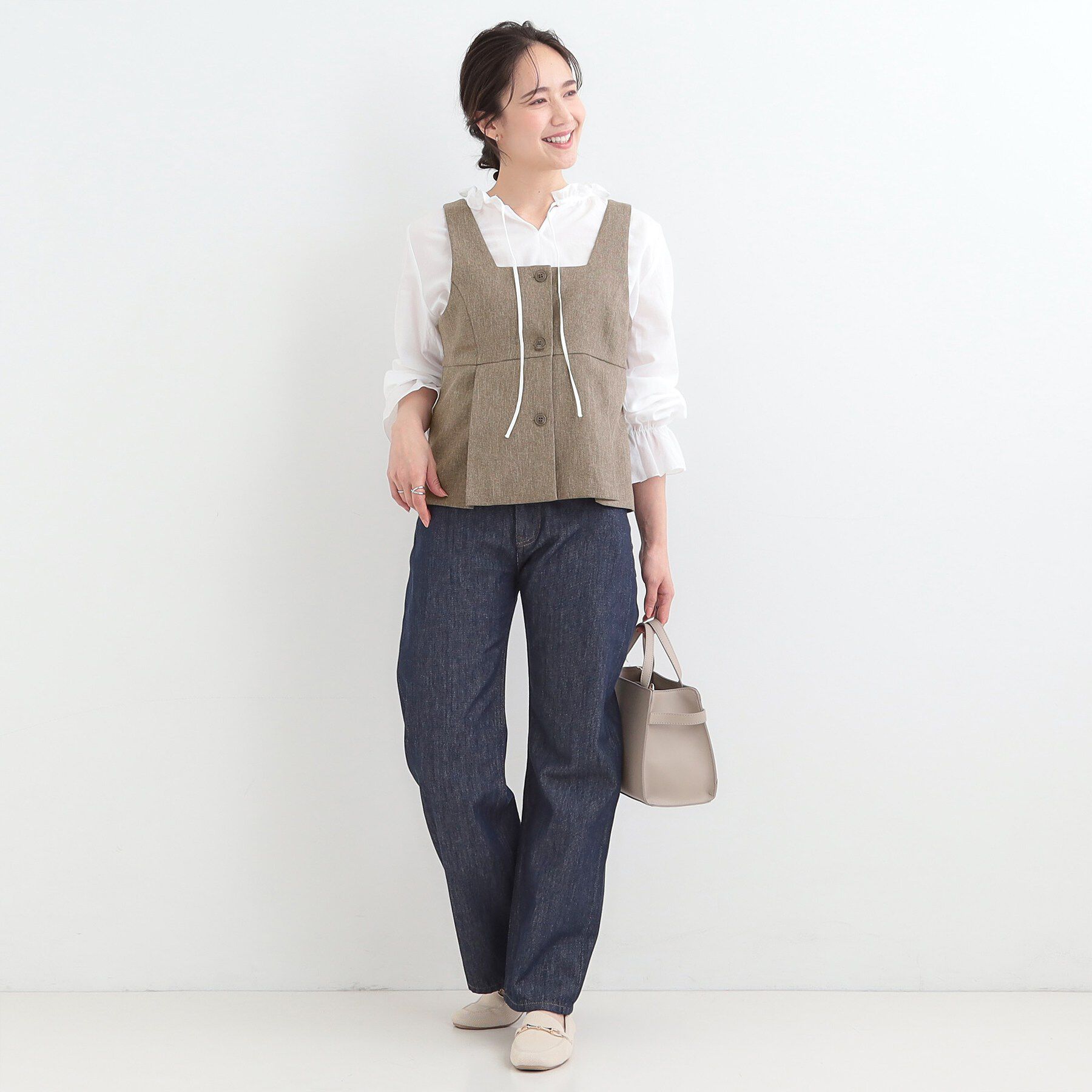 SHOO･LA･RUE「【2点セット/S-LL】大人っぽく上品に見える 麻調セットアップ」|スーツ|