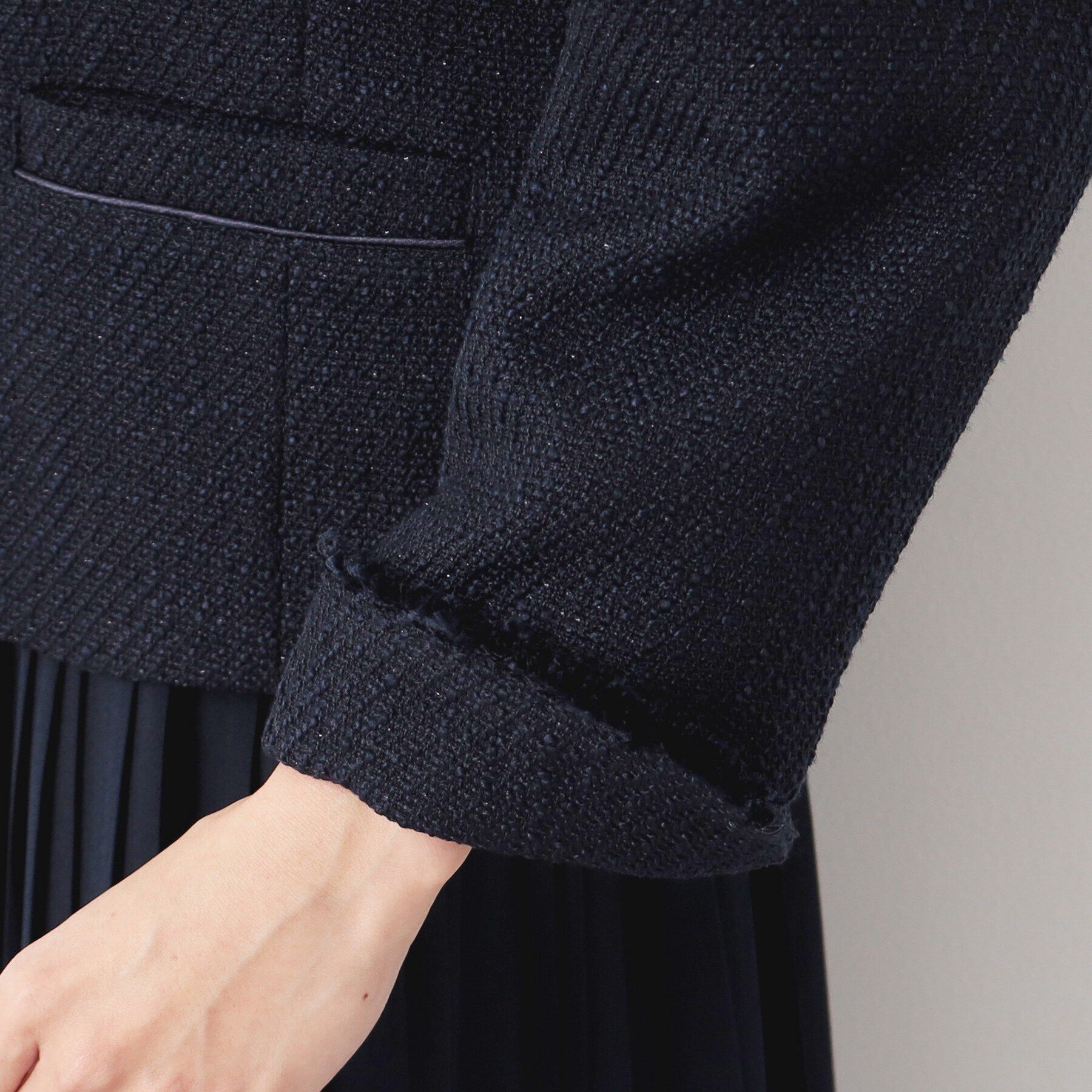 Dessin「【入卒/セレモニー】ツイードクルーネックジャケット」|ノーカラージャケット|