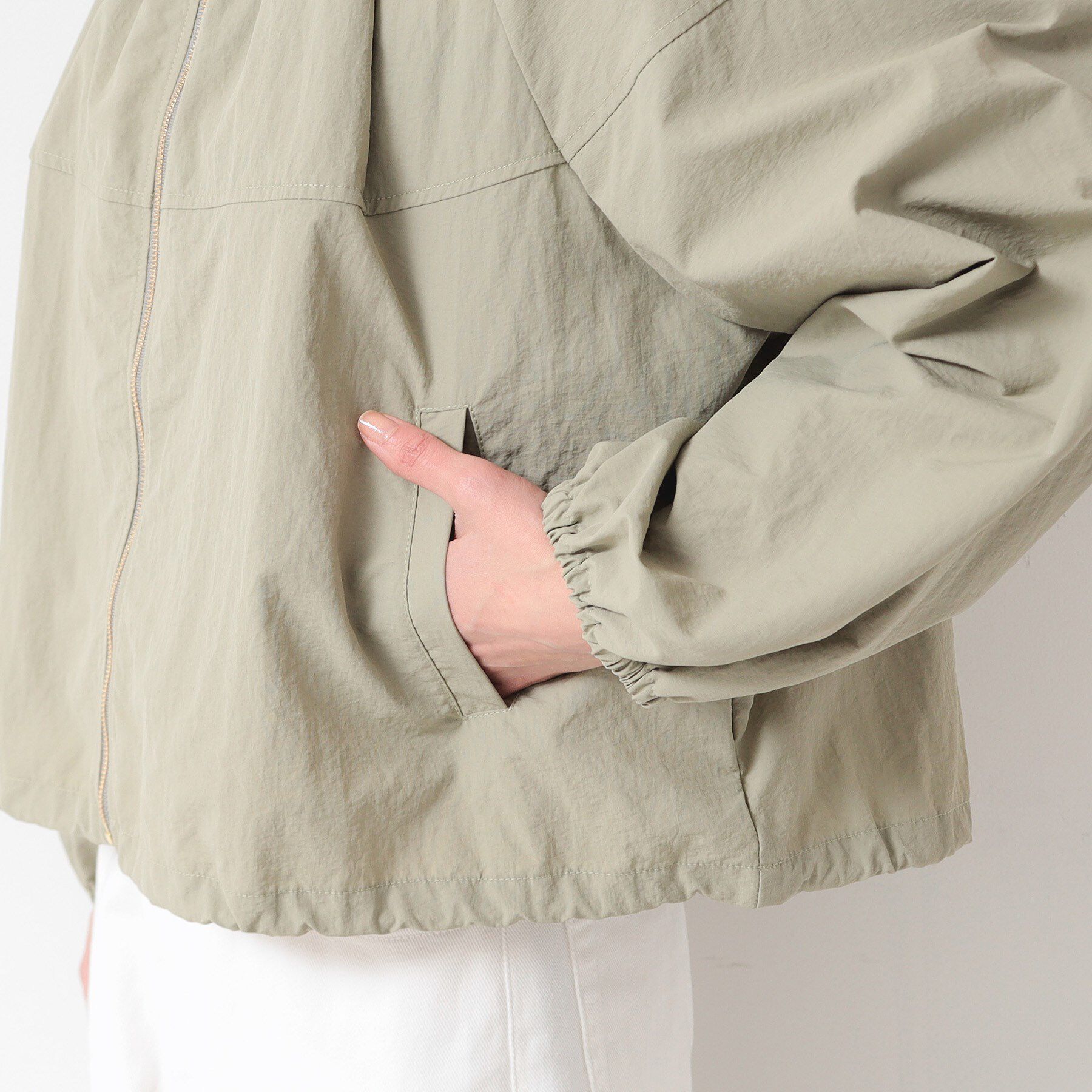 Dessin「【洗える】ギャザークルーネックブルゾン（S～L）」|ブルゾン・スタジャン|