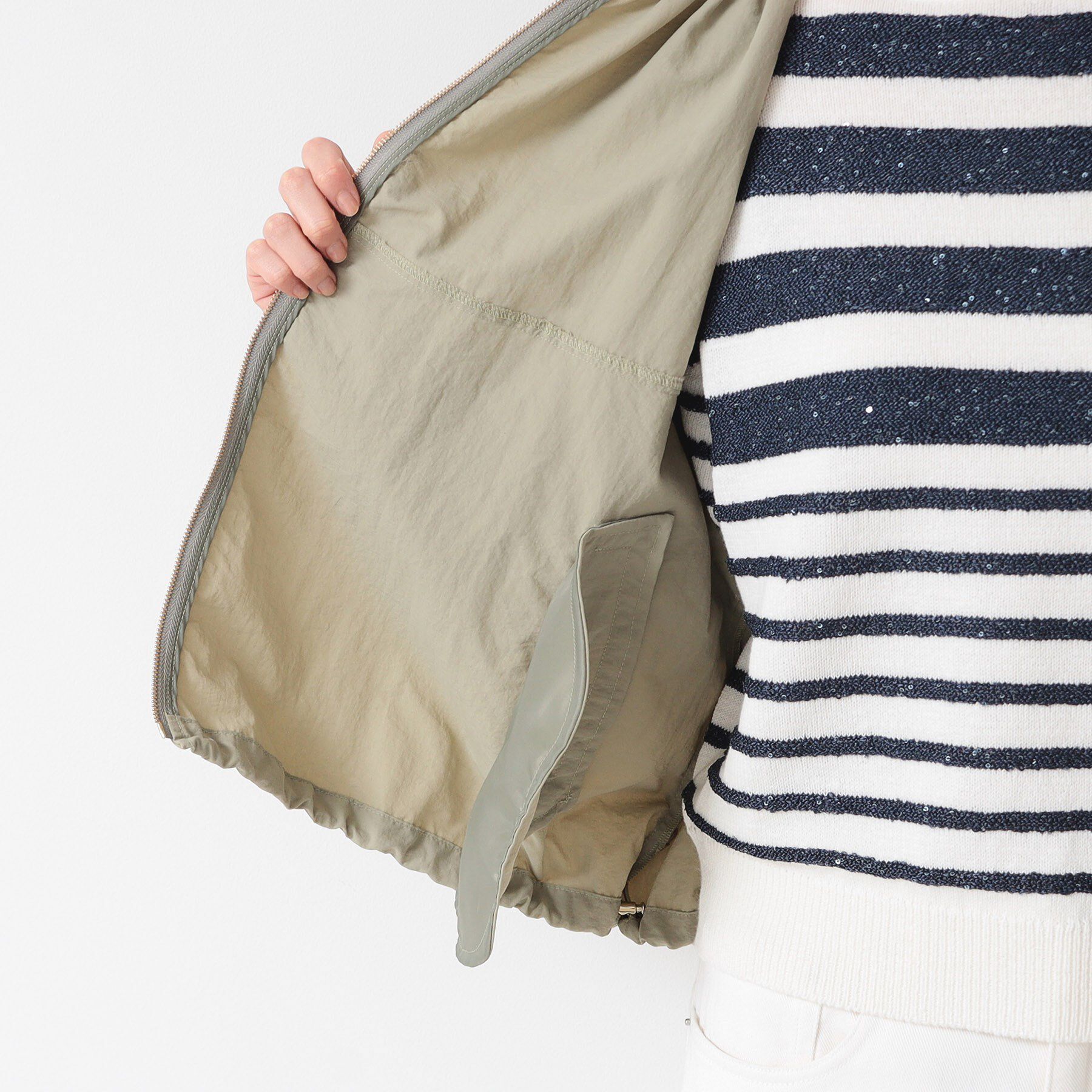 Dessin「【洗える】ギャザークルーネックブルゾン（S～L）」|ブルゾン・スタジャン|