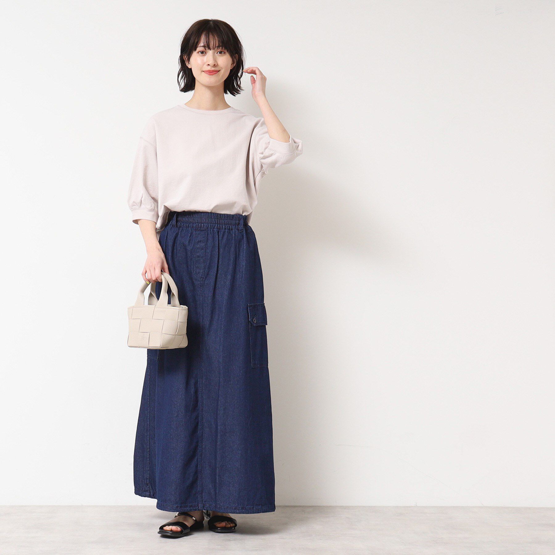 Dessin「【ウエストゴム・洗える】ドロストデニムスカート（S～L）」|スカート|