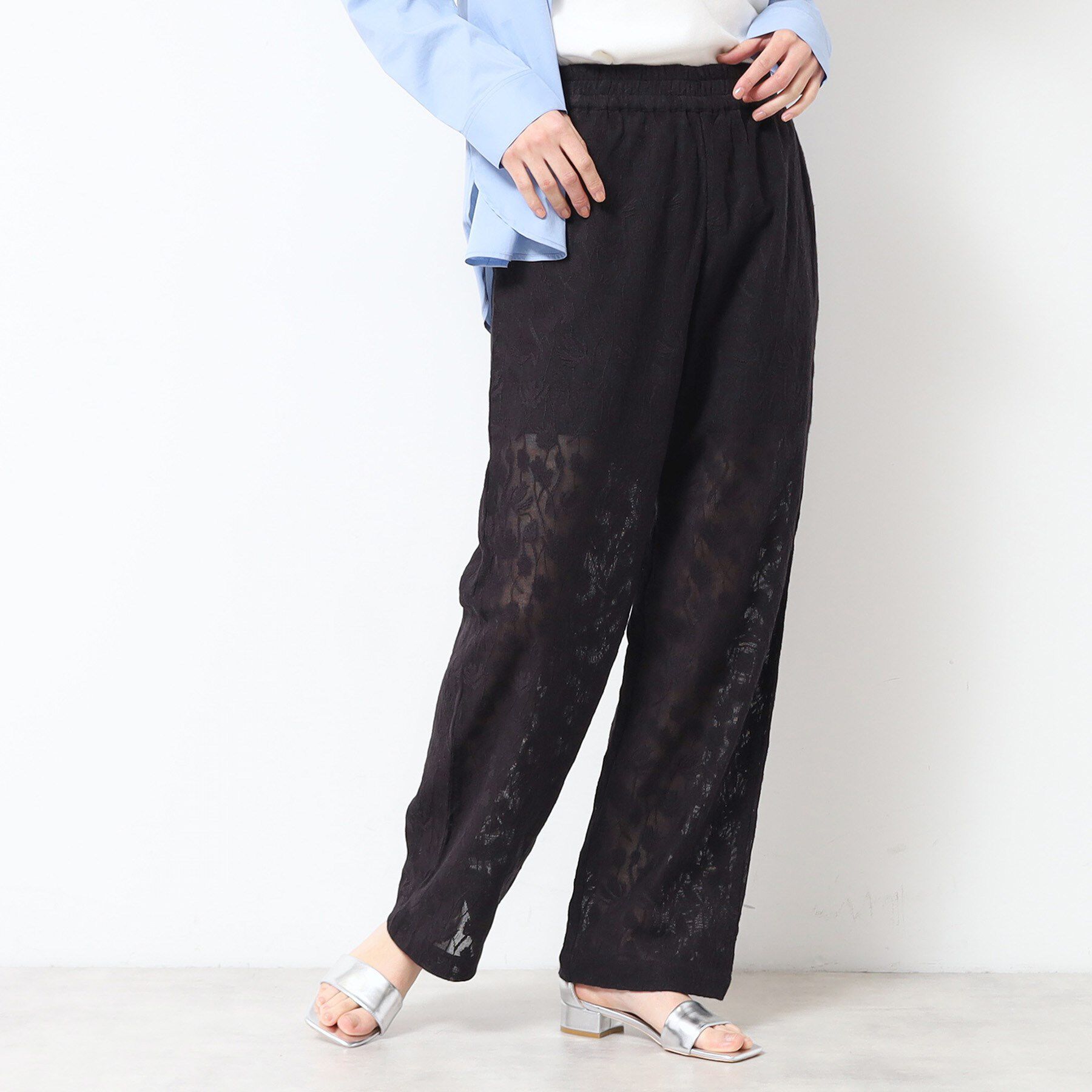 Dessin「【ウエストゴム・洗える】刺繍柄インドレースパンツ」|その他|