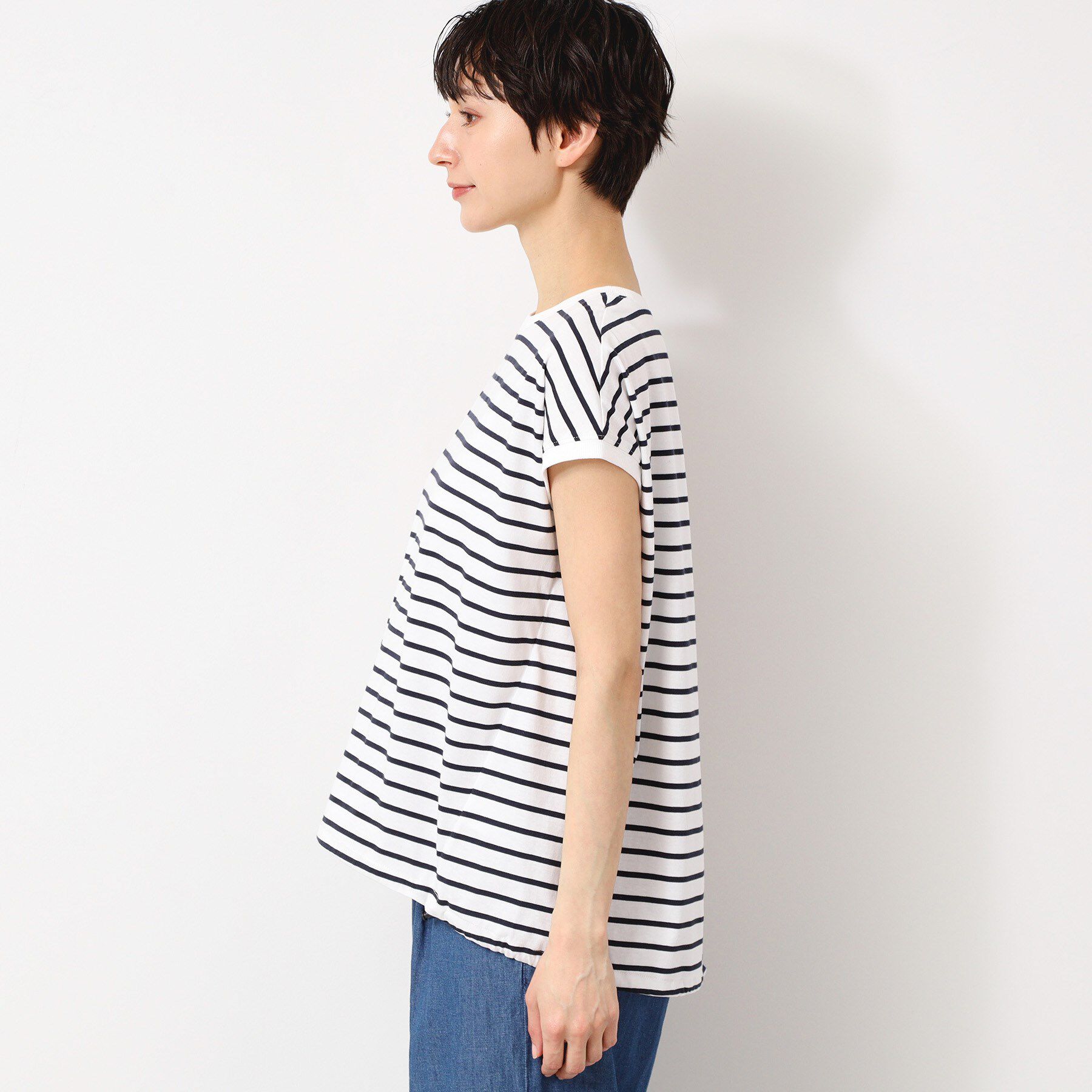 Dessin「【洗える・UV】ドローコード付きフレンチスリーブカットソー」|Tシャツ・カットソー|