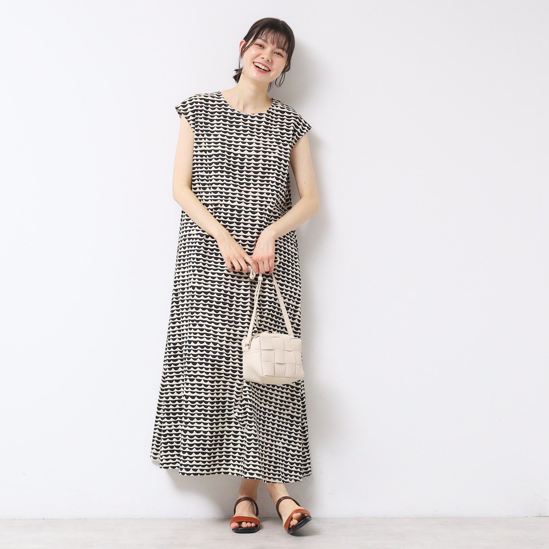 Dessin「【洗える】ウエーブプリントコットンワンピース」|ワンピース|