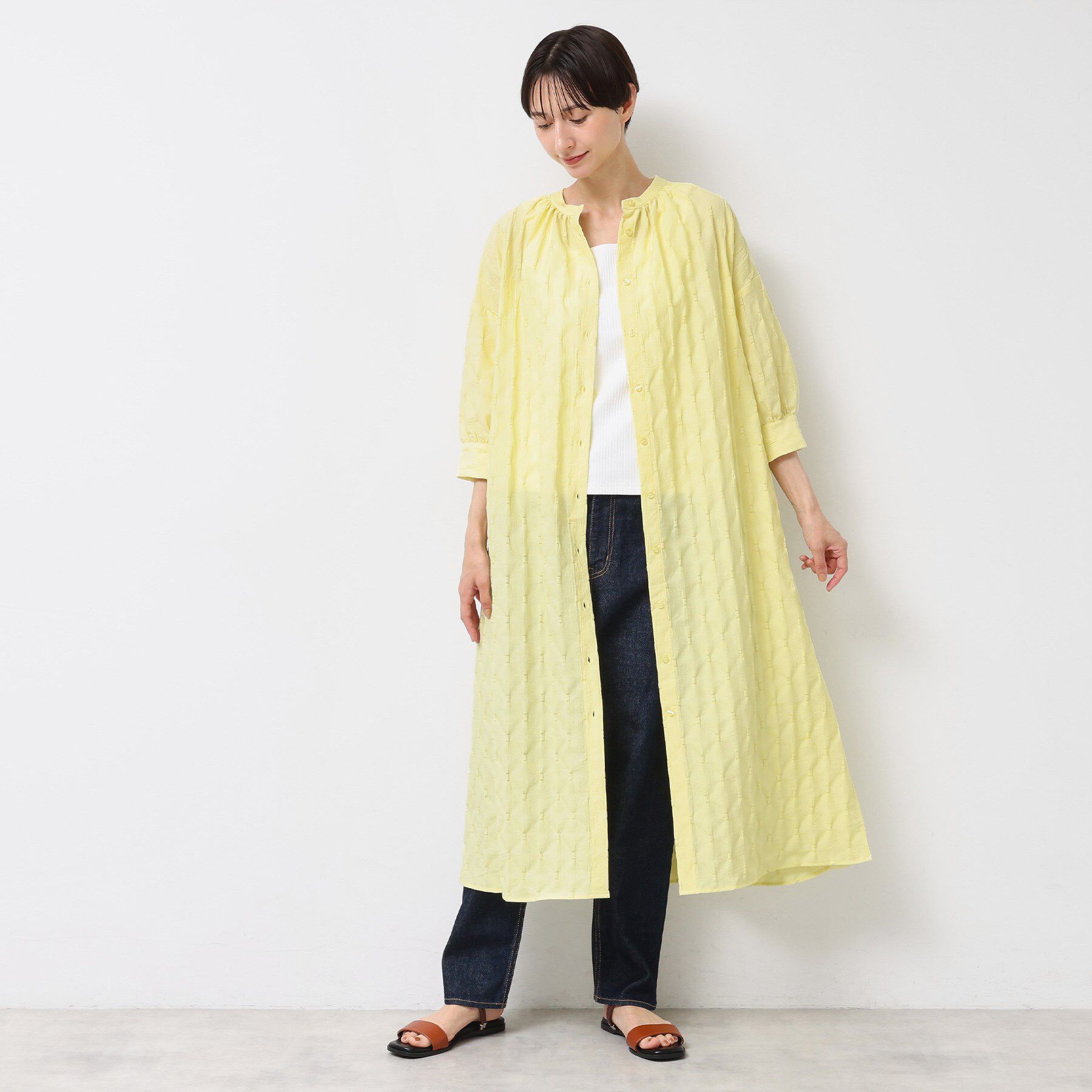 Dessin「【洗える／五分袖】ジャカードワンピース」|ワンピース|