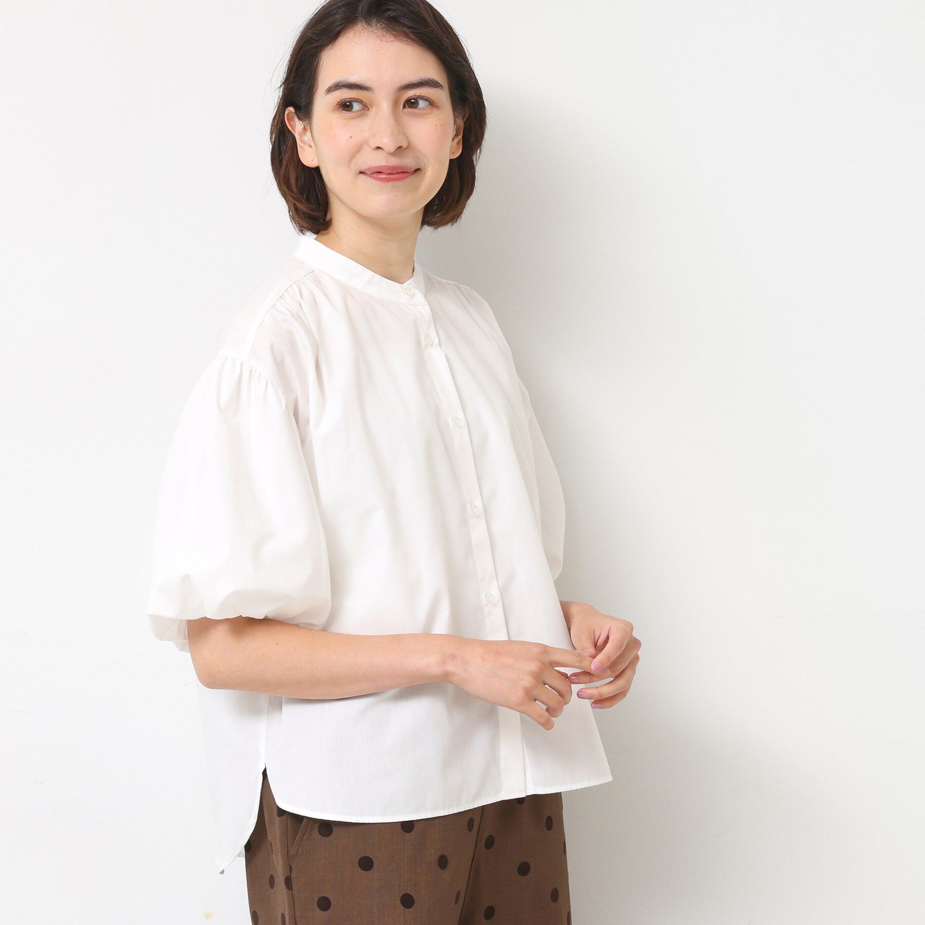 Dessin「【洗える】バルーンスリーブバッグギャザーブラウス」|シャツ・ブラウス|