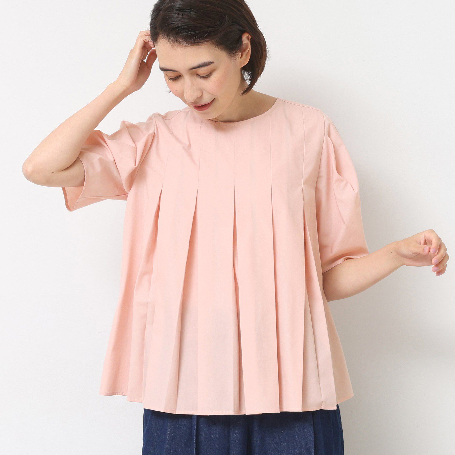 Dessin「【洗える】タックデザインブラウス」|シャツ・ブラウス|ライトピンク(070
