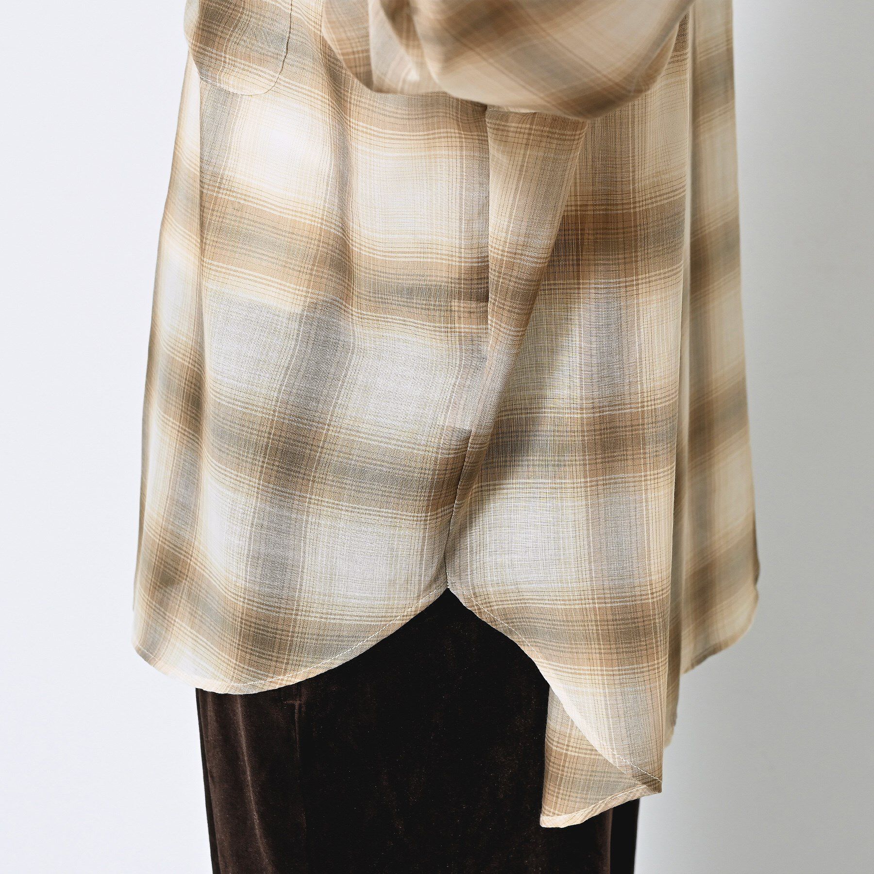 Dessin「【洗える】シアーオンブレーチェックシャツ」|シャツ・ブラウス|