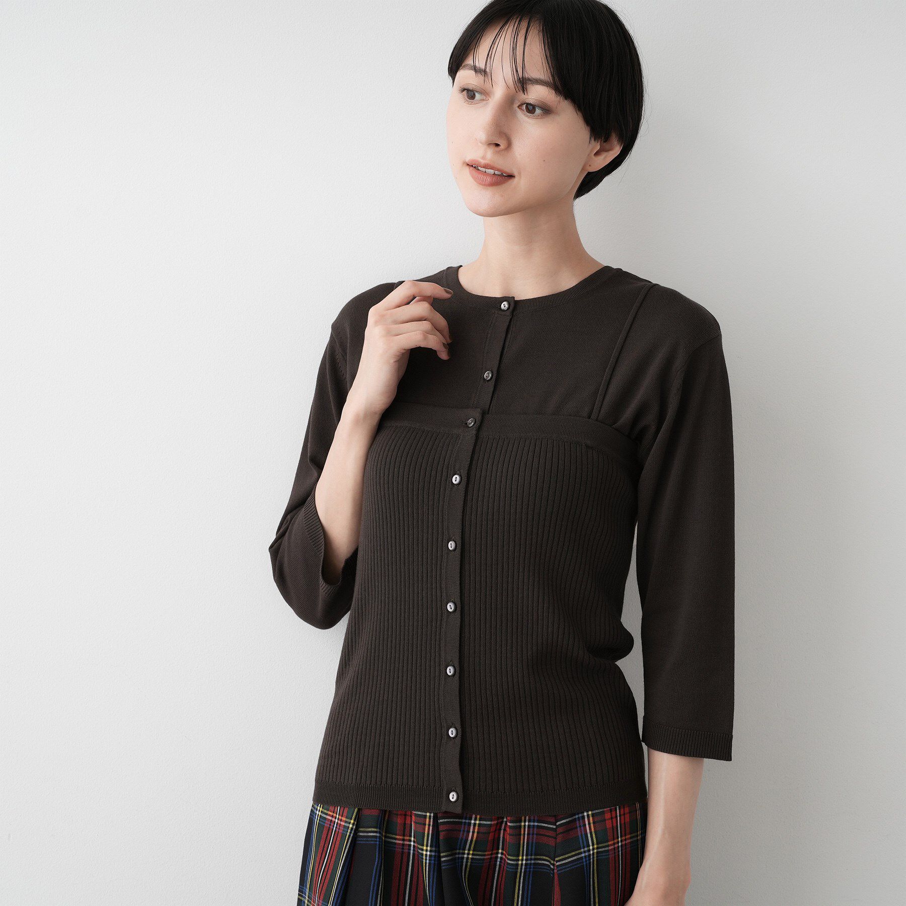 Dessin「【2点セット・洗える】2WAYカーディガン＆キャミソールアンサンブル」|その他|