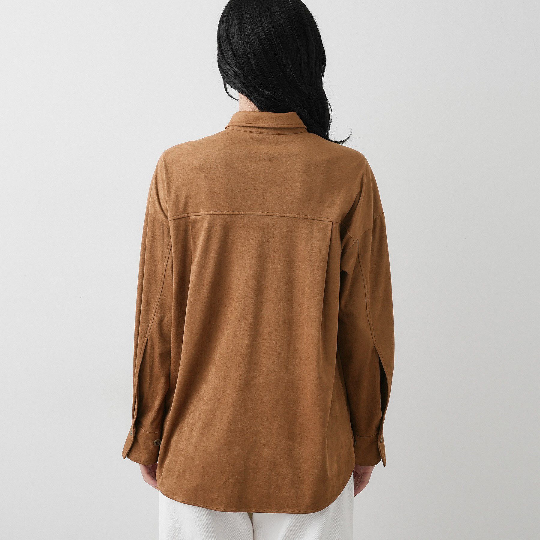 Dessin「【洗える】ストレッチスウェードライクシャツ」|シャツ・ブラウス|