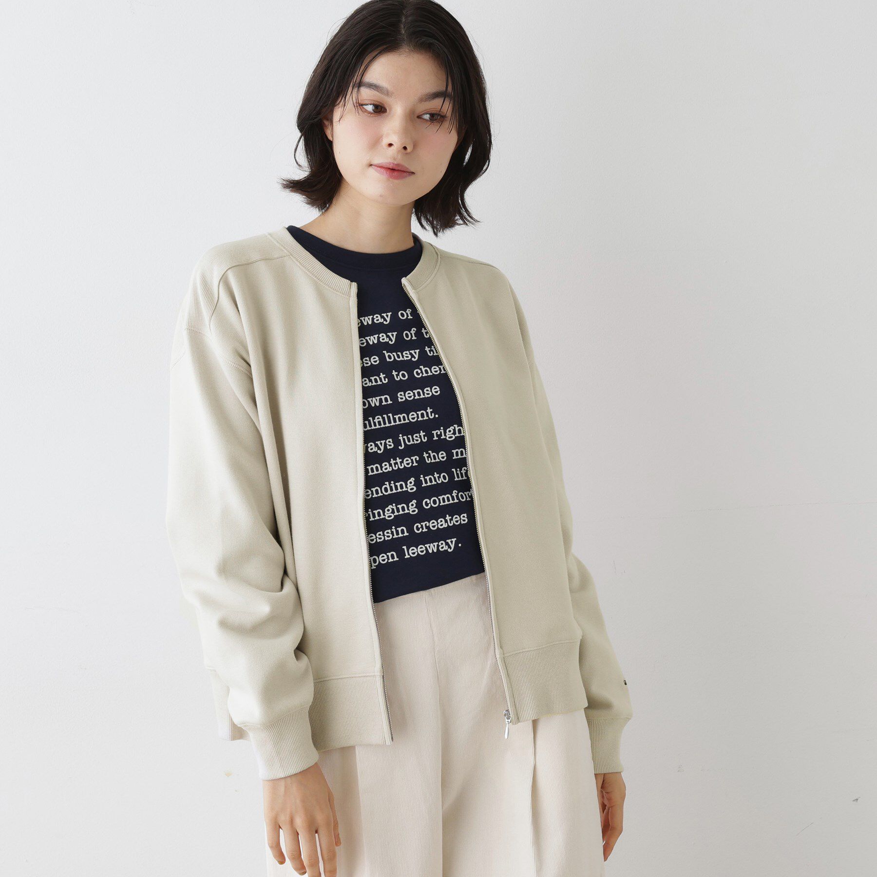 Dessin「【洗える】フロントジップカーディガン」|カーディガン|