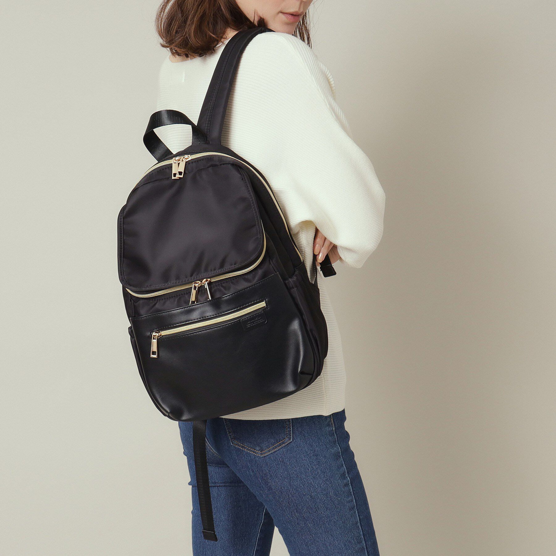 ITS&rsquo;DEMO「【A4対応／ポケット10】収納アドバイザーPCリュック」|リュック|ブラック(019)