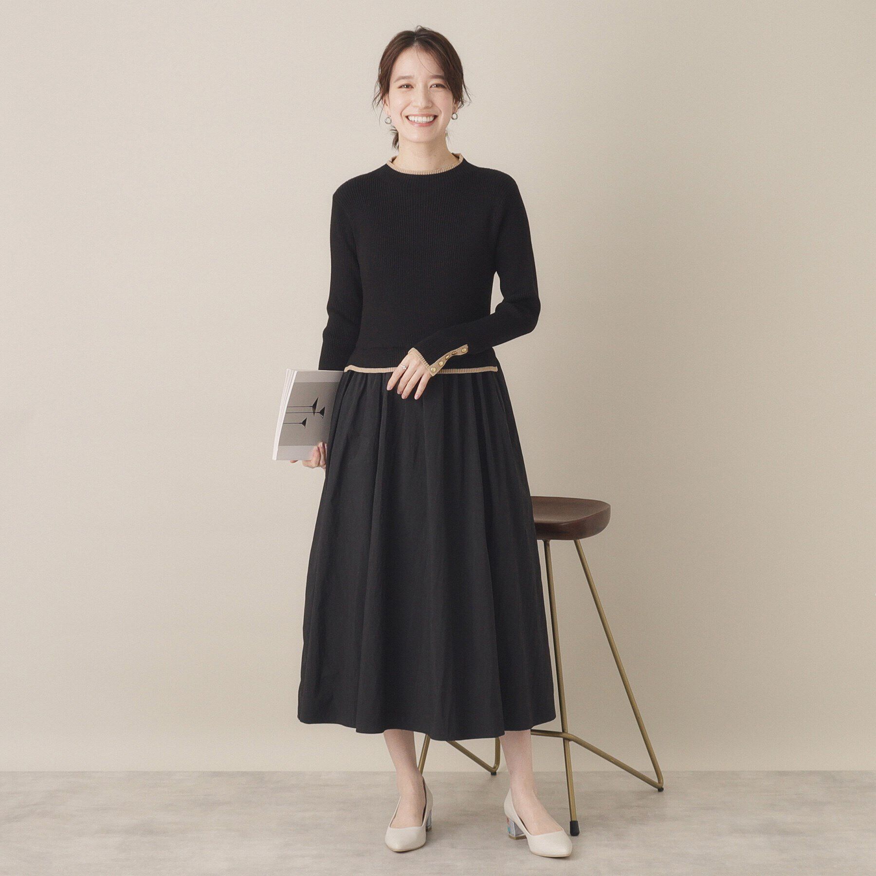 ITS&rsquo;DEMO「【手洗い可／ウエスト総ゴム】ドッキングワンピース」|ワンピース|