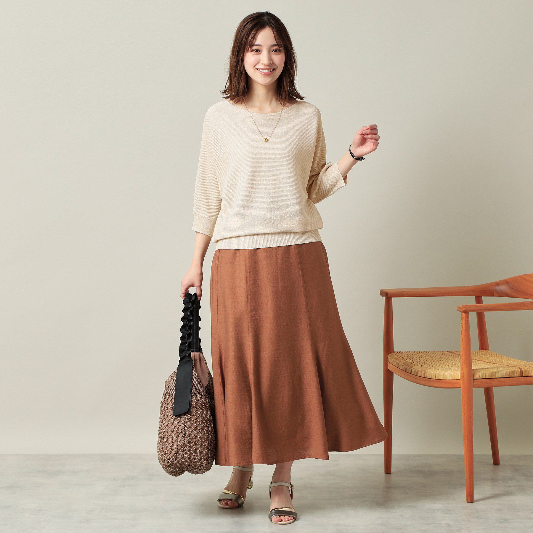 ITS&rsquo;DEMO「【UVケア／アンチピリング／洗濯機OK】ラメリブドルマンニット」|ニット・セーター|