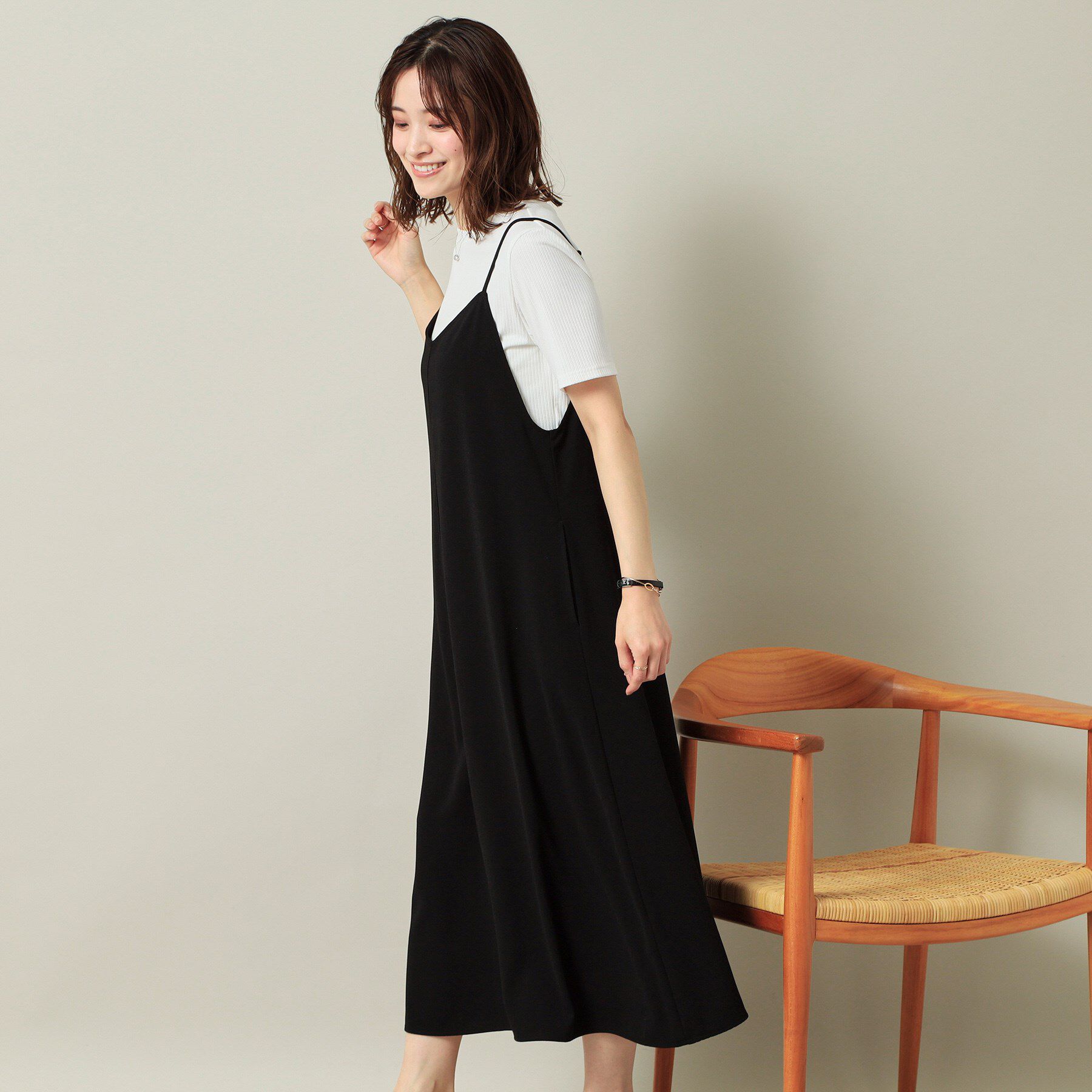 ITS&rsquo;DEMO「【手洗い可／無地・花柄】ジョーゼットキャミワンピ」|ワンピース|