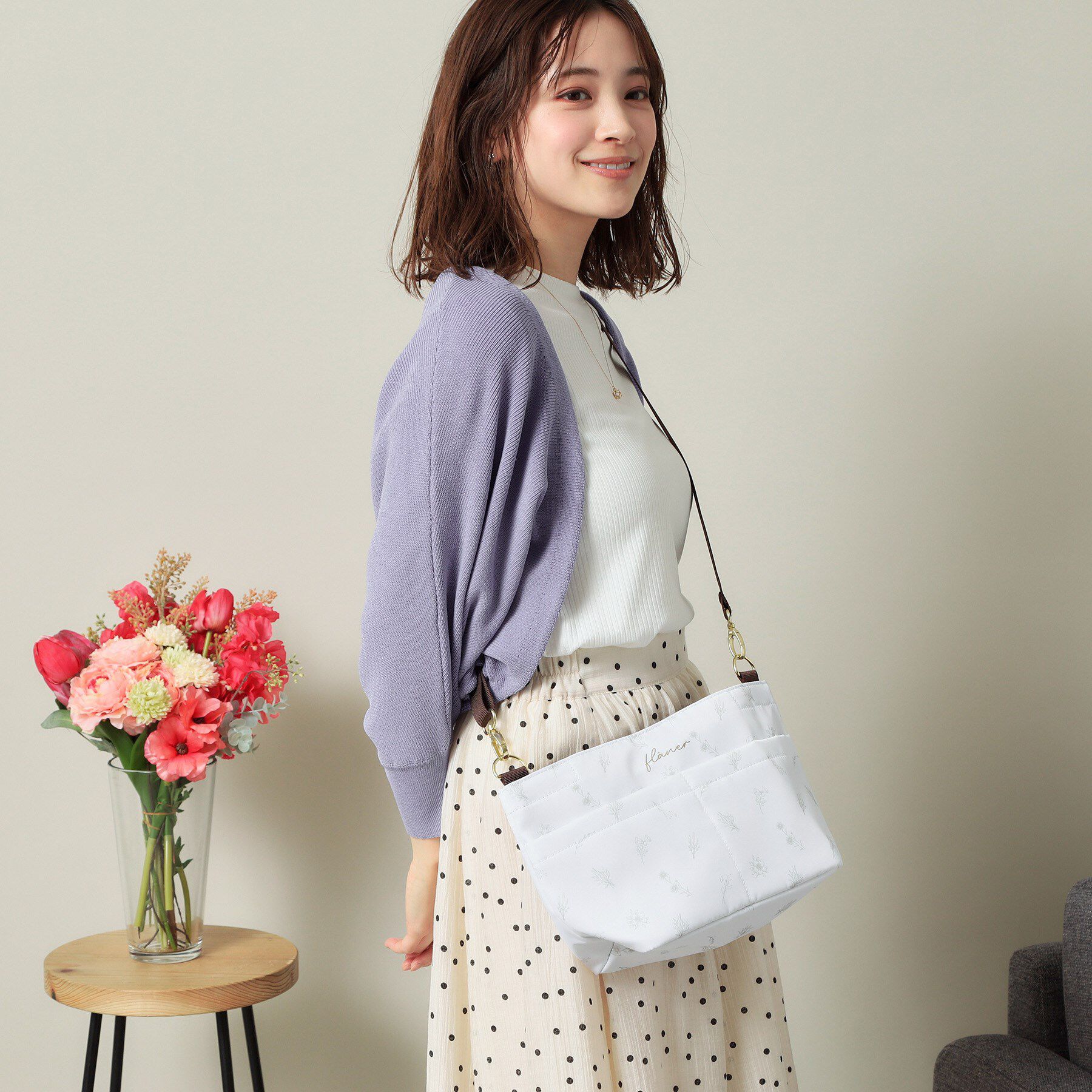 ITS&rsquo;DEMO「【2WAY】花柄バッグインバッグ」|ショルダー・メッセンジャー|