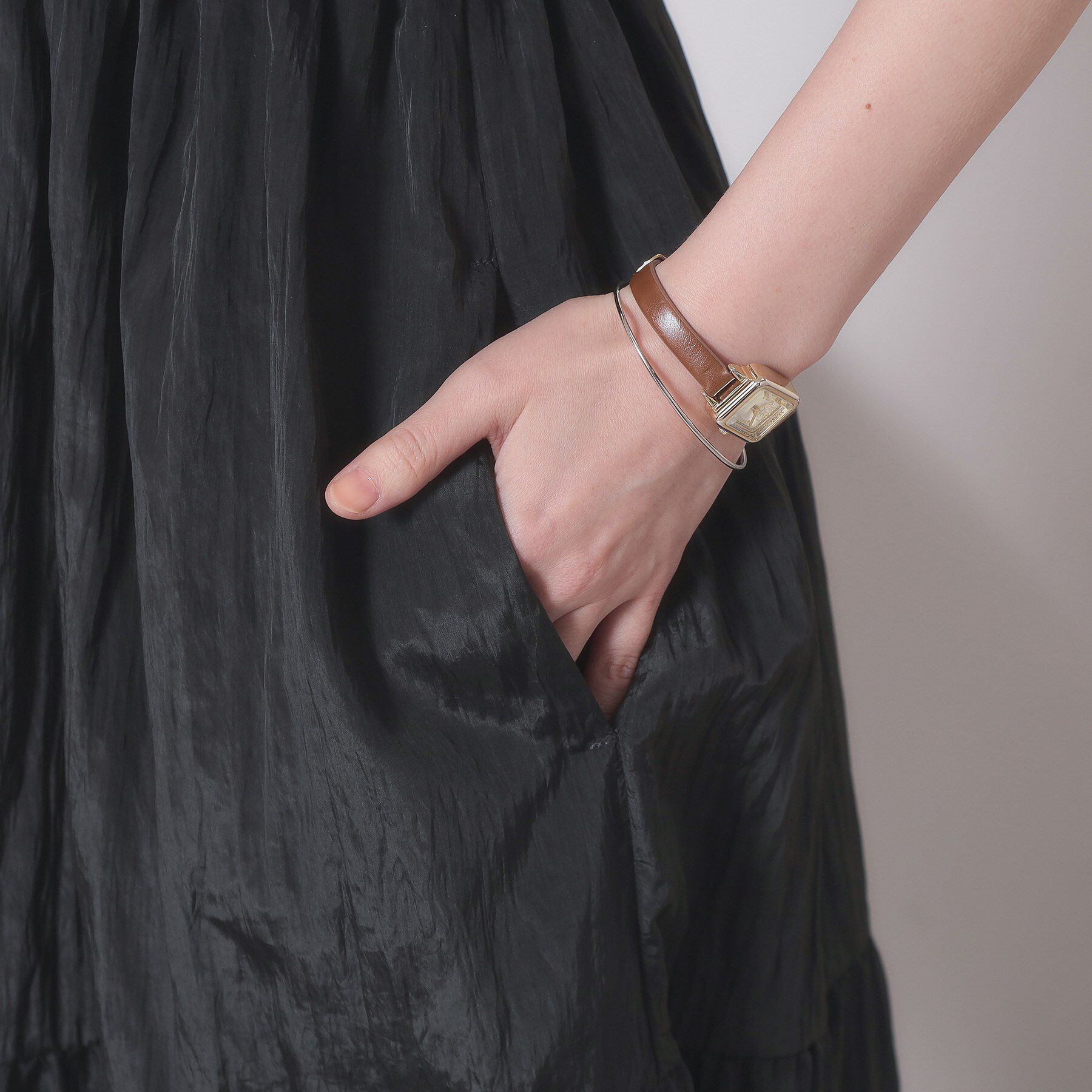 ITS&rsquo;DEMO「【ウエストゴム／洗濯機OK】異素材コンビワンピース」|ワンピース|