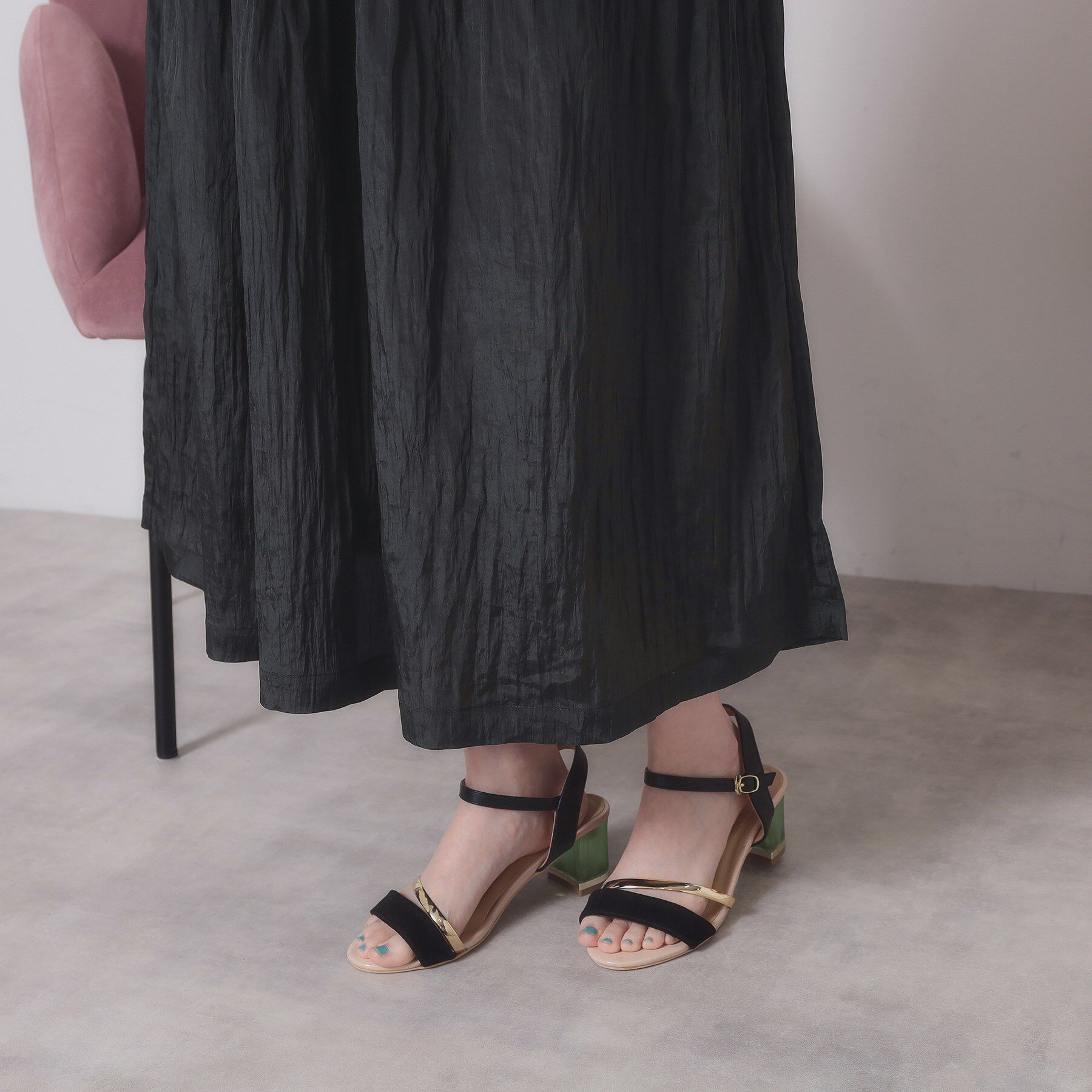 ITS&rsquo;DEMO「【ウエストゴム／洗濯機OK】異素材コンビワンピース」|ワンピース|