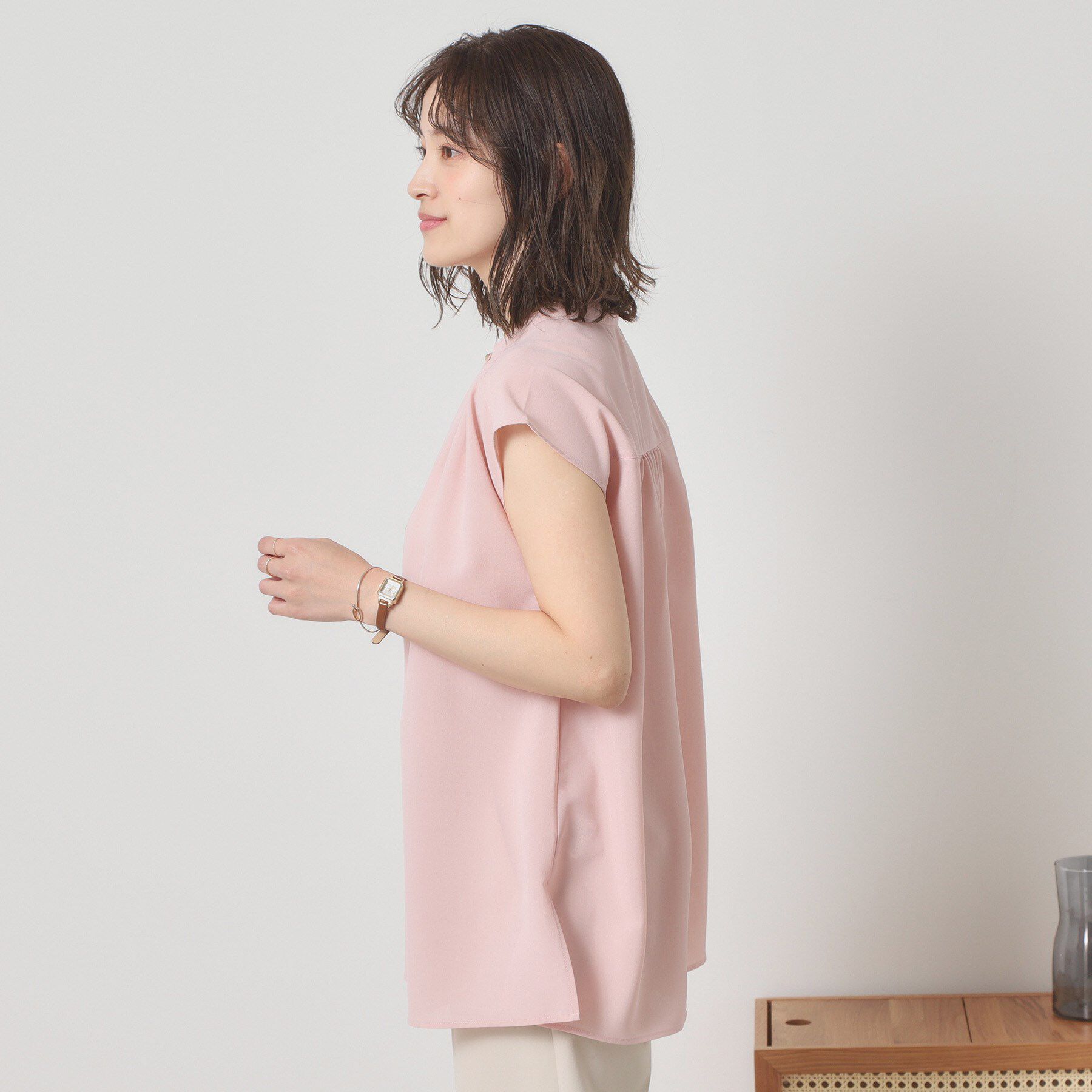 ITS&rsquo;DEMO「【清涼感／手洗い可】麻調前開きブラウス」|シャツ・ブラウス|