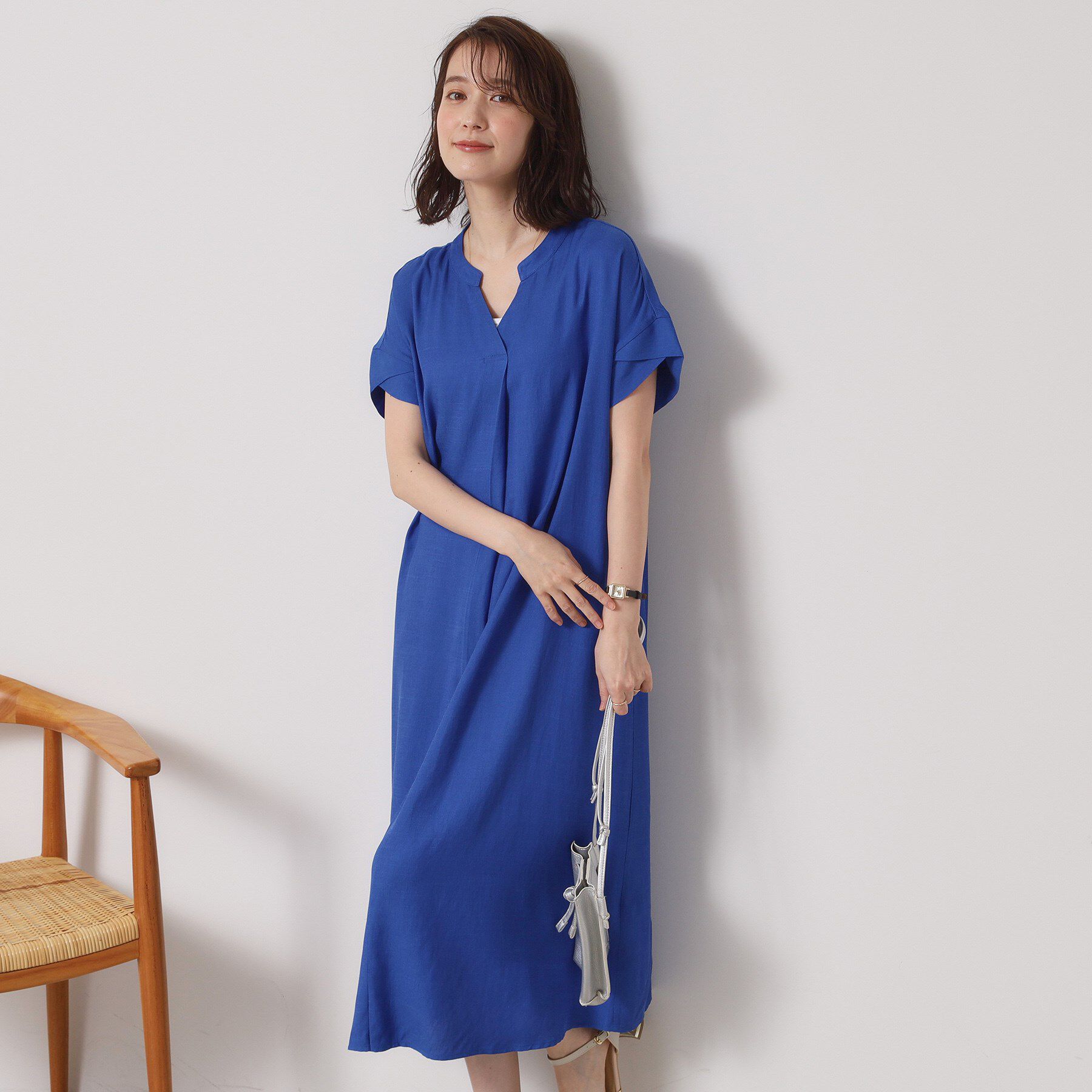 ITS&rsquo;DEMO「【接触冷感／手洗い可】強撚スラブスキッパーワンピース」|ワンピース|