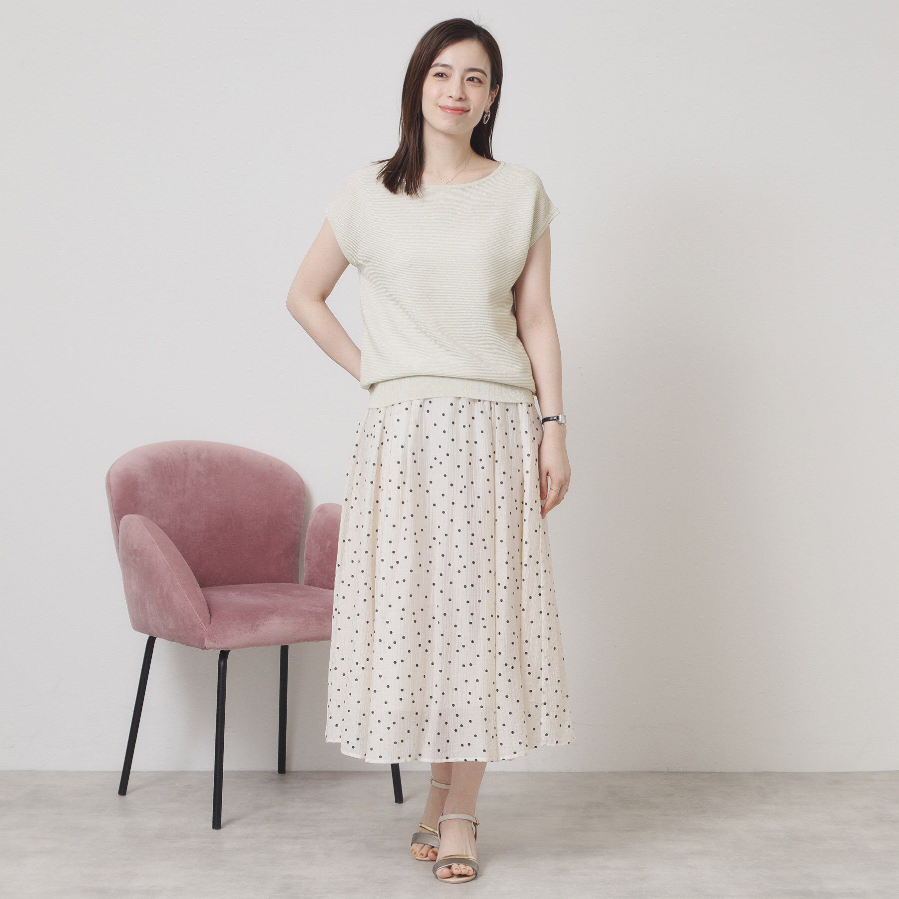 ITS&rsquo;DEMO「【さらりタッチ／ラメ／洗濯機OK】ラメガーターフレンチニット」|ニット・セーター|