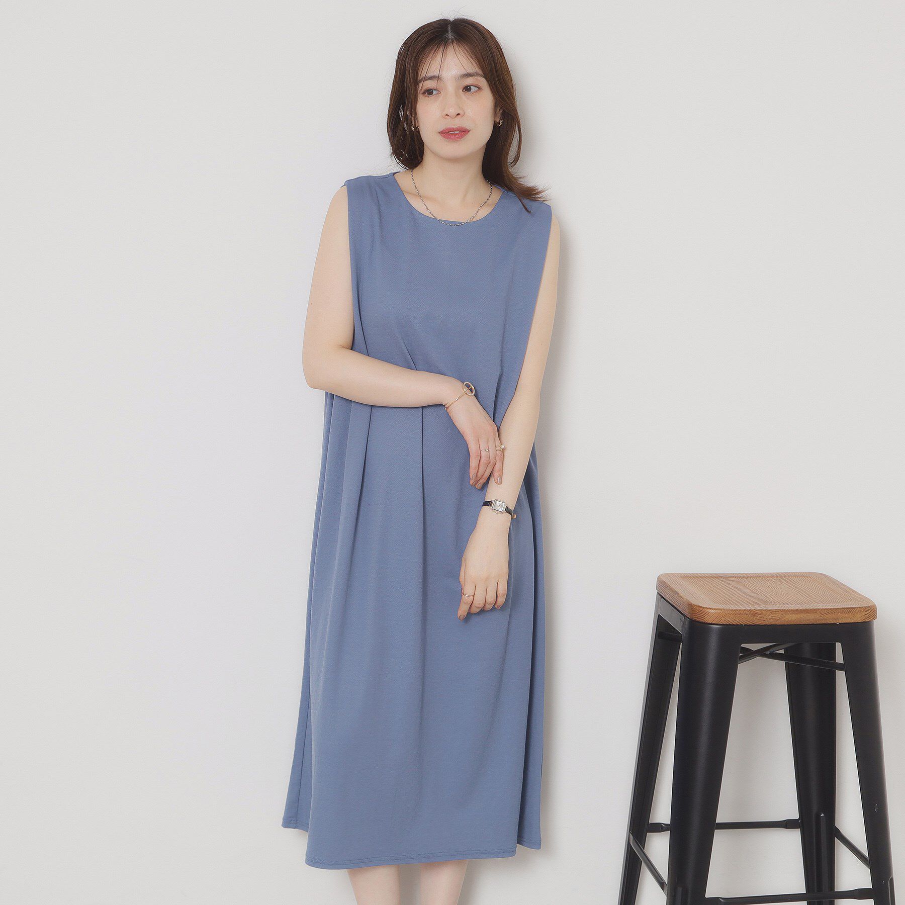ITS&rsquo;DEMO「【接触冷感／洗濯機OK】カノコカットタックワンピース」|ワンピース|ブルー(091)