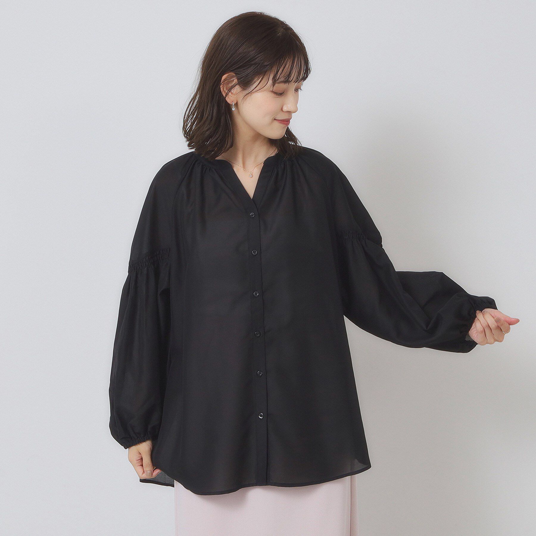 ITS&rsquo;DEMO「【手洗い可】シアーボリューム袖ブラウス」|シャツ・ブラウス|