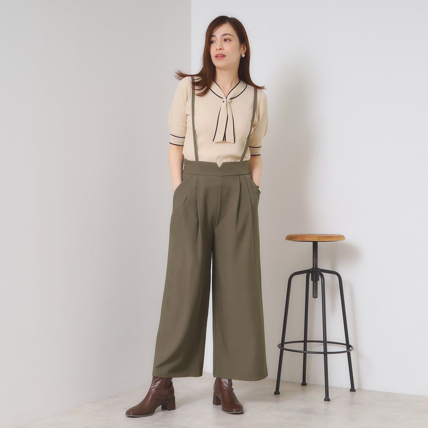 ITS&rsquo;DEMO「【手洗い可／セットアップ可】サス付きワイドパンツ」|その他|