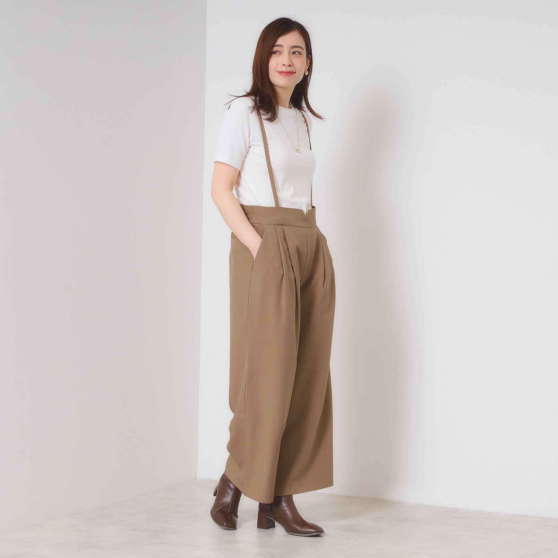 ITS&rsquo;DEMO「【手洗い可／セットアップ可】サス付きワイドパンツ」|その他|