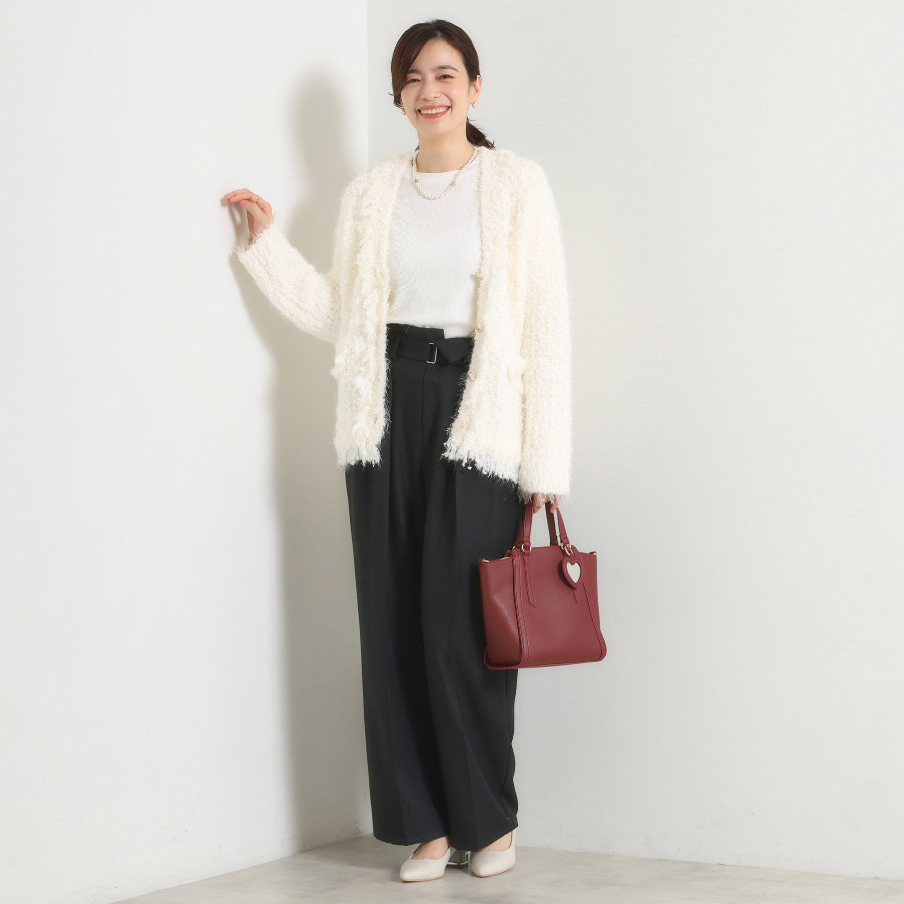 ITS&rsquo;DEMO「ファンシーヤーンニットジャケット」|ノーカラージャケット|