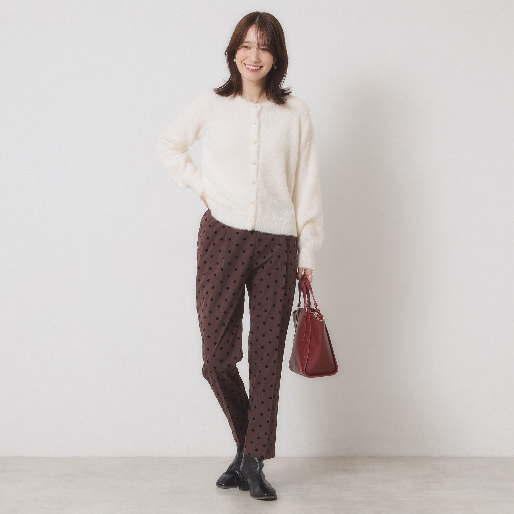 ITS&rsquo;DEMO「【手洗い可】フェザーヤーンクルーカーディガン」|カーディガン|