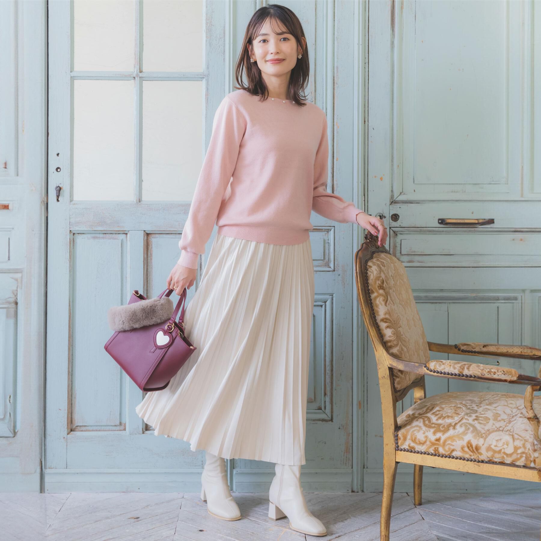 ITS&rsquo;DEMO「【手洗い可】スカラップパール調ラメニット」|ニット・セーター|