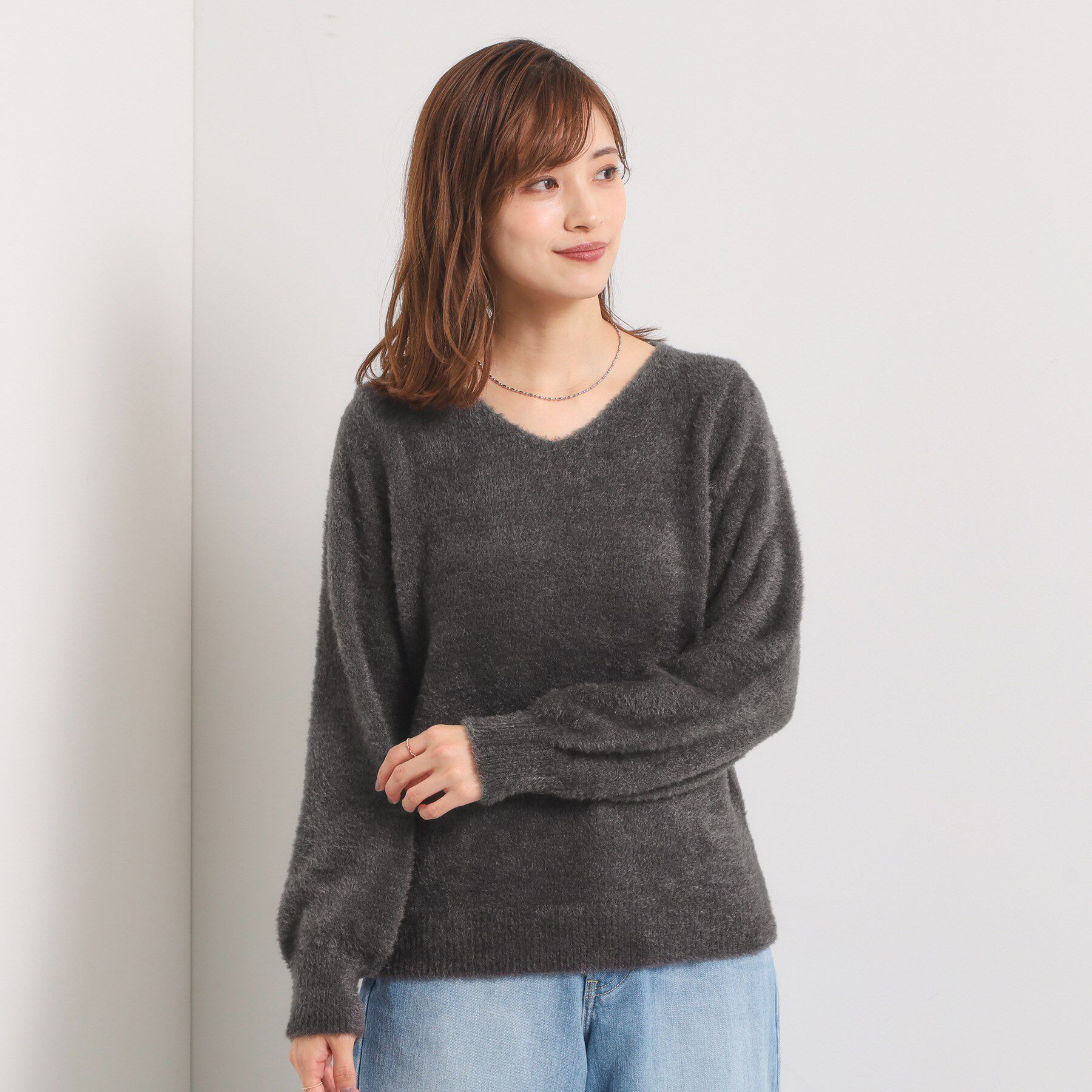 ITS&rsquo;DEMO「【手洗い可】フェザーヤーンVネックニット」|ニット・セーター|