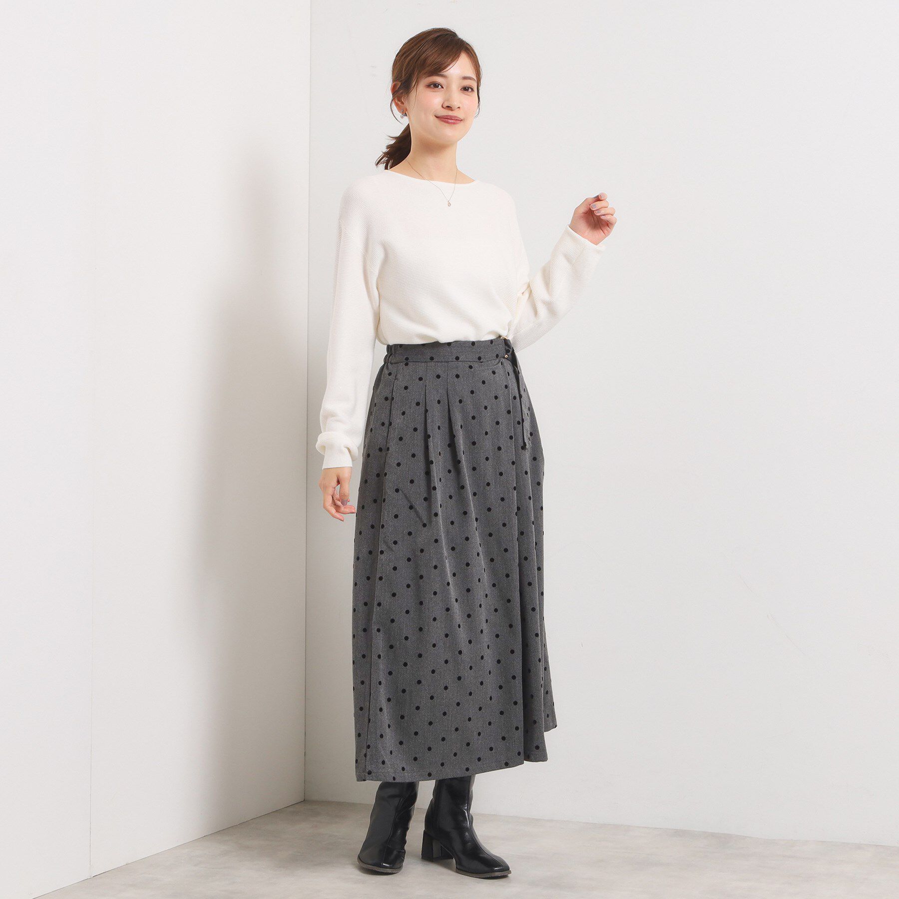 ITS&rsquo;DEMO「【手洗い可／ウエストゴム】ヘリンボーンスカンツ」|その他|