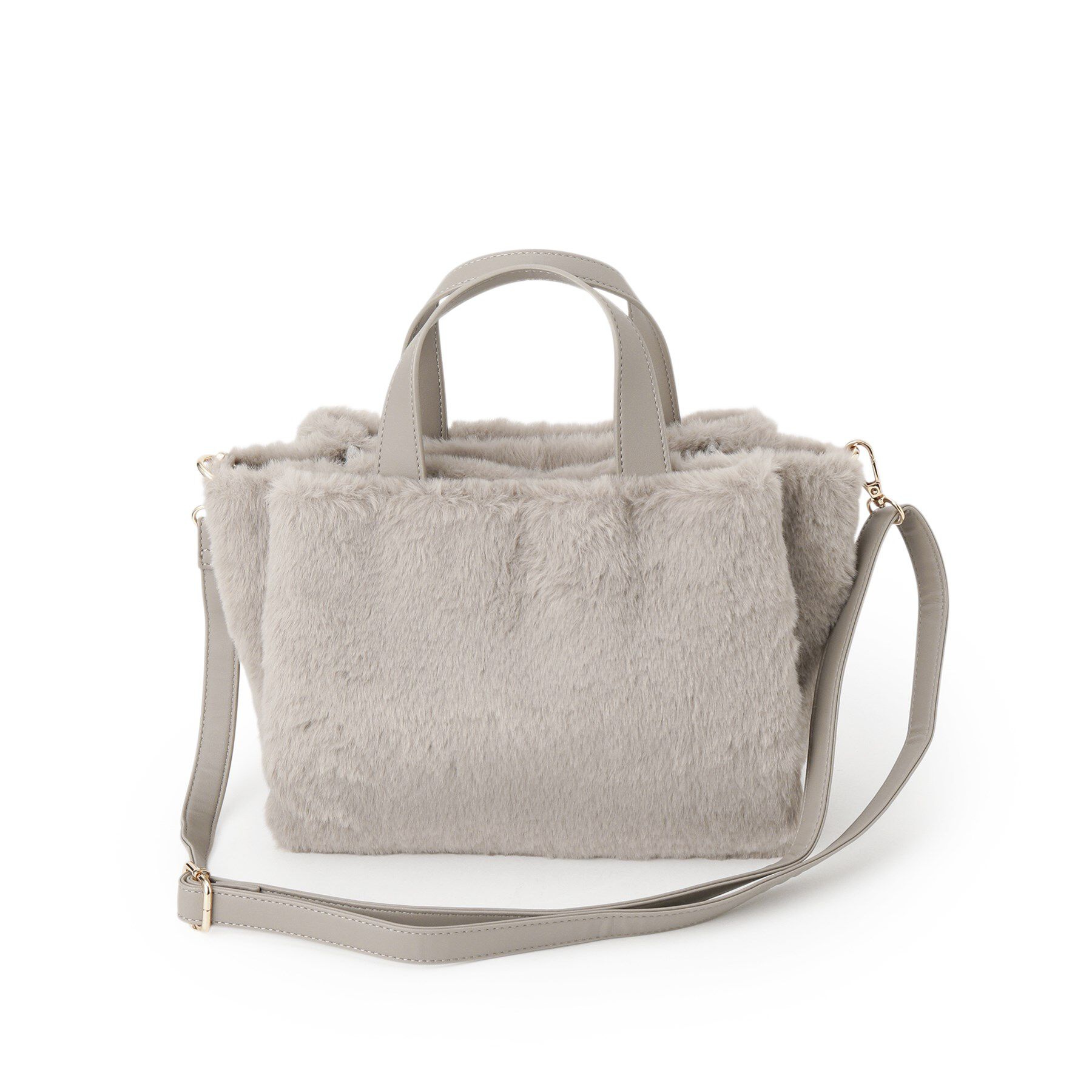 ITS&rsquo;DEMO「【5ポケット】ベルト飾り三層フェイクファートート」|ハンドバッグ|