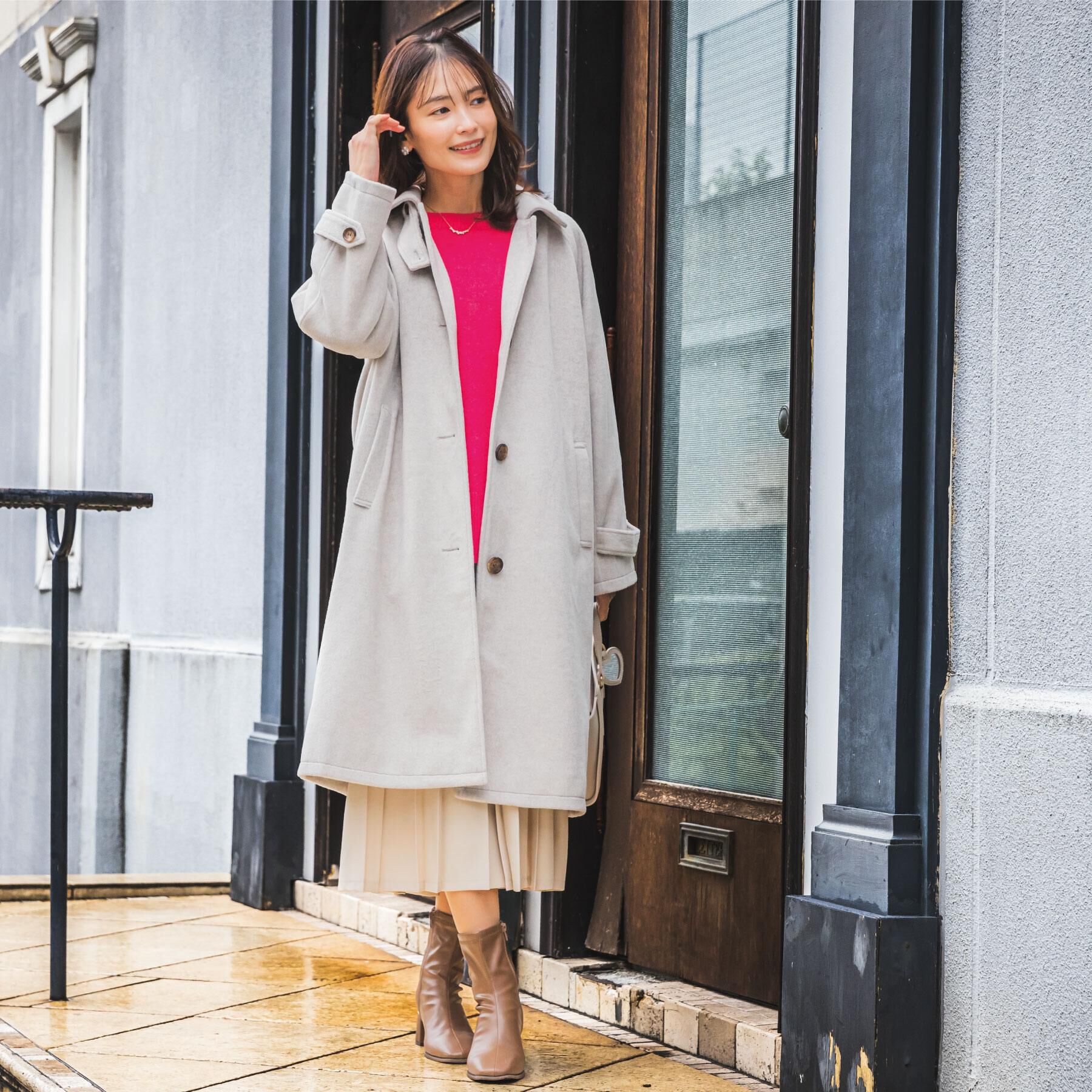 ITS&rsquo;DEMO「モッサ風ロングコート」|ステンカラーコート|